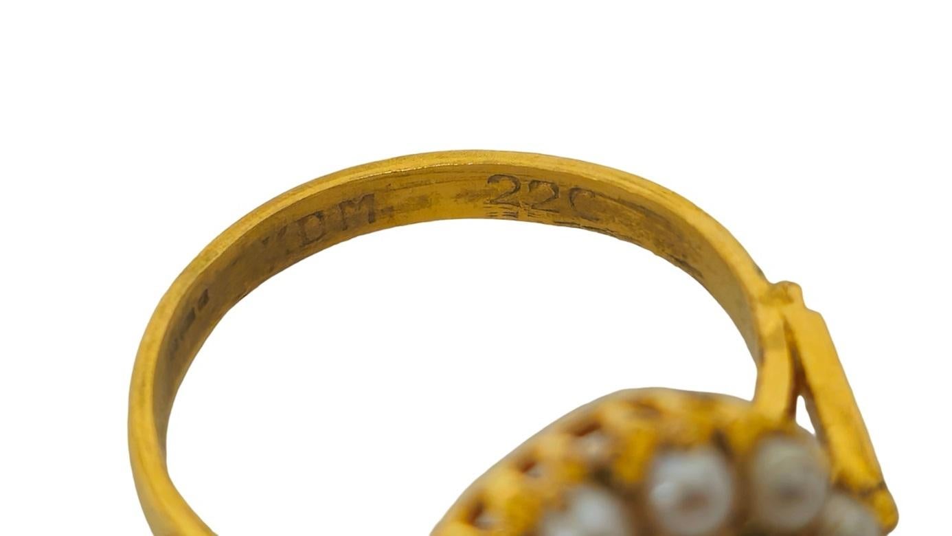 Royal Empire Style 22k Yellow Gold Multi Gemstone Ring For Sale 1