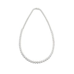 Royal Fine Jewelry White Diamond White Gold Drop Link Necklace