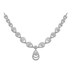 Royal Fine Jewellery Weißer Diamant Weißgold Tropfenglieder-Halskette