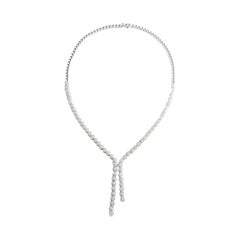 Royal Fine Jewellery White Diamond White Gold Drop Link Necklace
