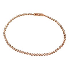 Royal Fine Jewelry White Diamond Pink Bracelet 14 Karat Gold