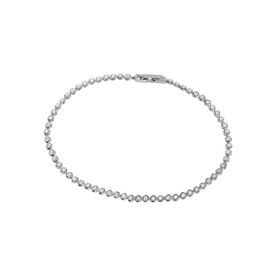 Royal Fine Jewelry Weißes Diamant-Tennisarmband aus 14 Karat Gold (Moderne) im Angebot