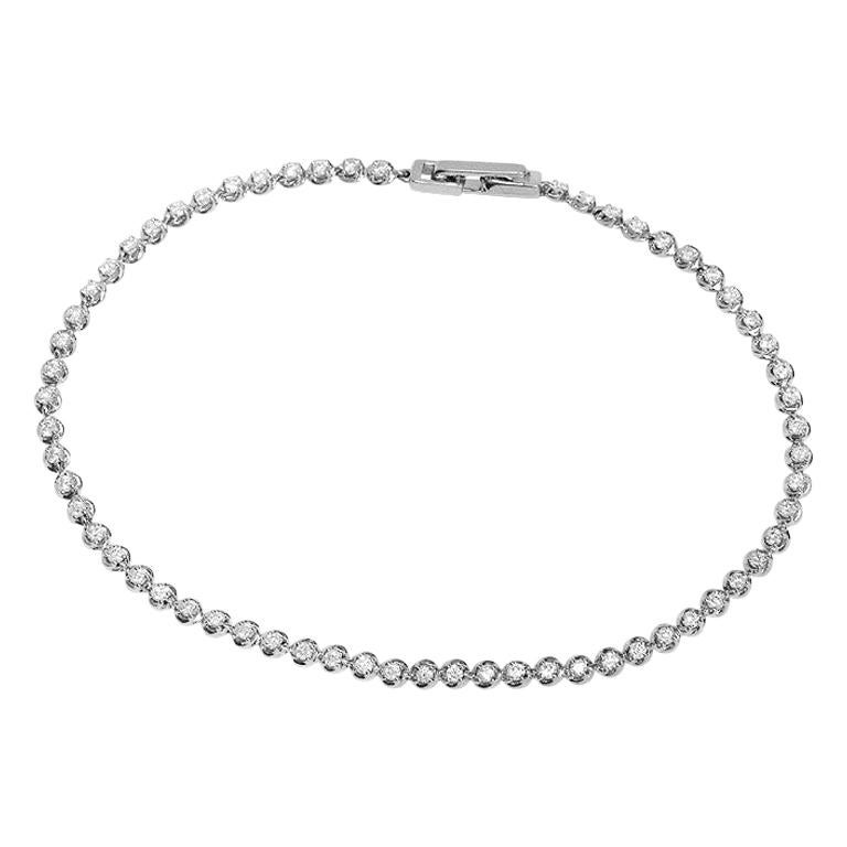 Royal Fine Jewelry Bracelet tennis en or blanc 14 carats avec diamants blancs