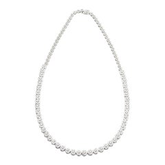 Royal Fine Jewelry White Diamond White Gold Drop Link Necklace