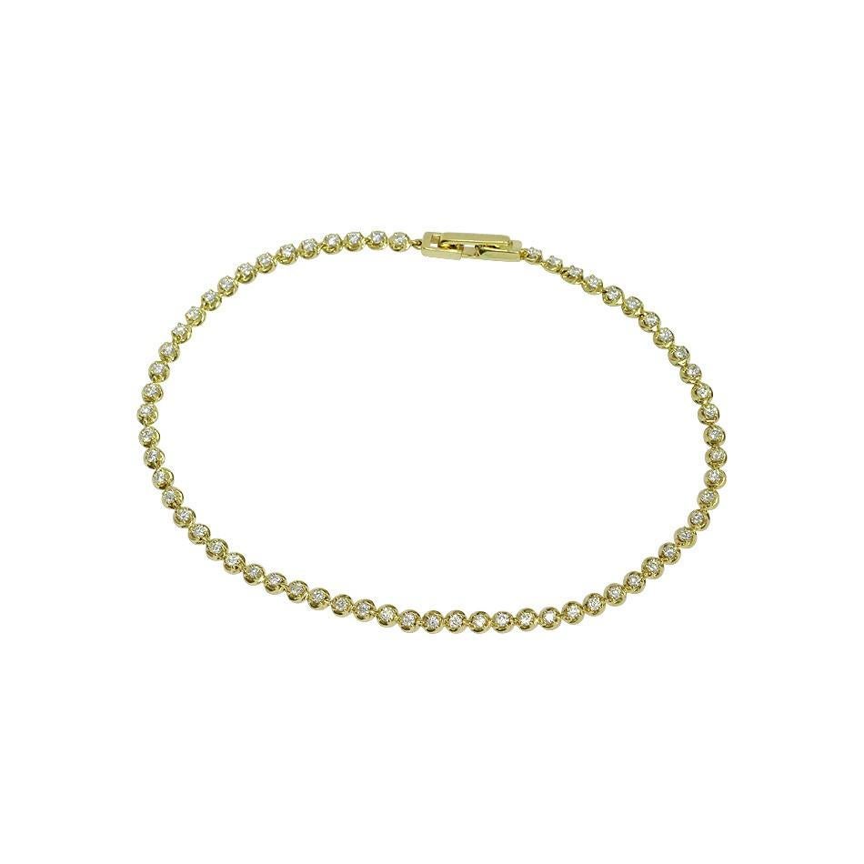 Yellow Gold 14K Bracelet 

Diamond 58-Round 57-0,78ct -4/6A

Weight 3.21 grams
Length 18 cm (adjustable) 

With a heritage of ancient fine Swiss jewelry traditions, NATKINA is a Geneva based jewellery brand, which creates modern jewellery