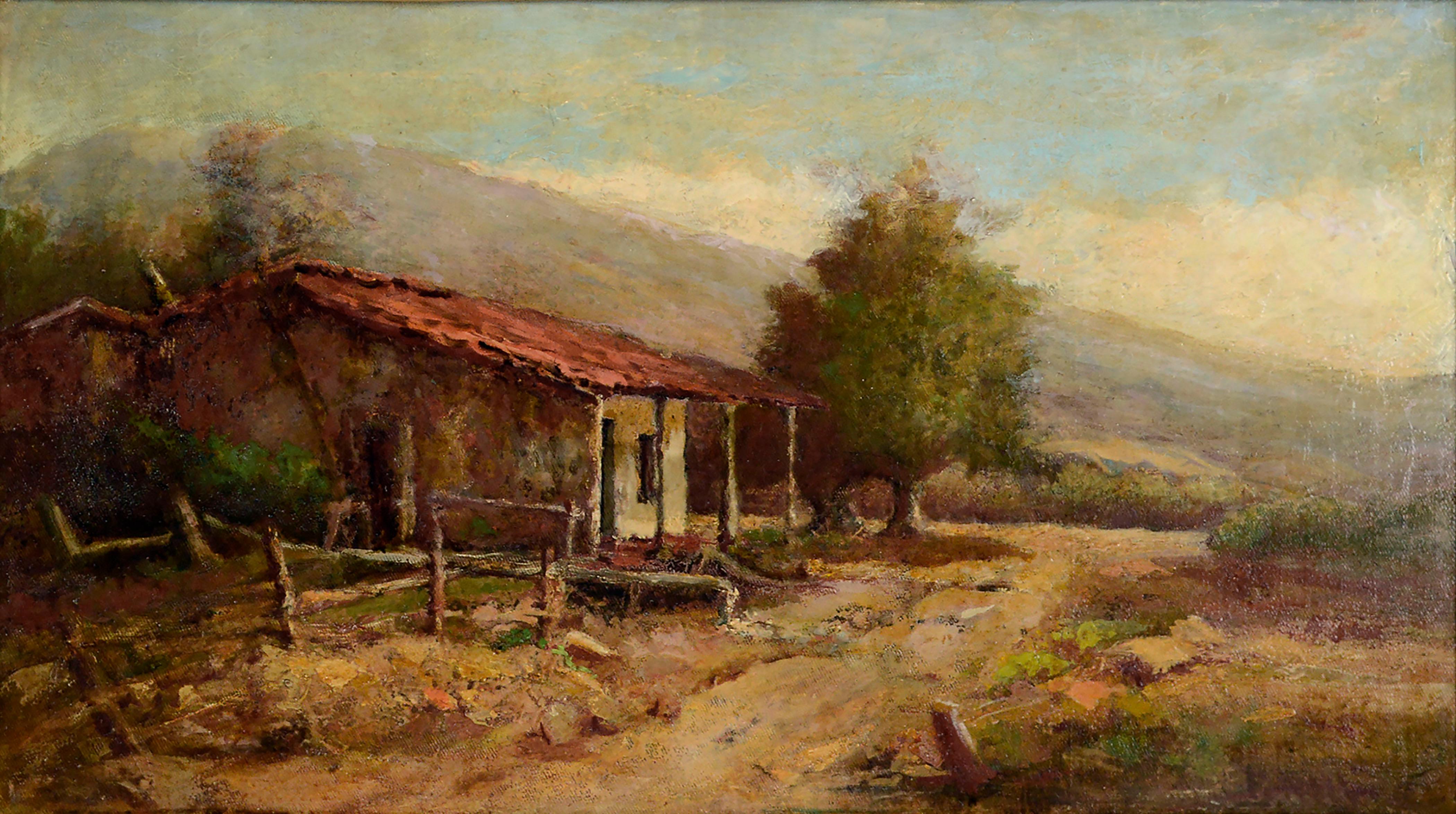 Vecchio Adobe, paesaggio delle colline californiane dei primi del Novecento di Royal Frank Rollins 1