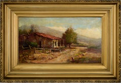 Antique Old Adobe, Early 20th Century California Hills Landscape by Royal Frank Rollins