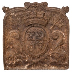 Royal French Fireplace Shield From Chateau Near Fountainbleau