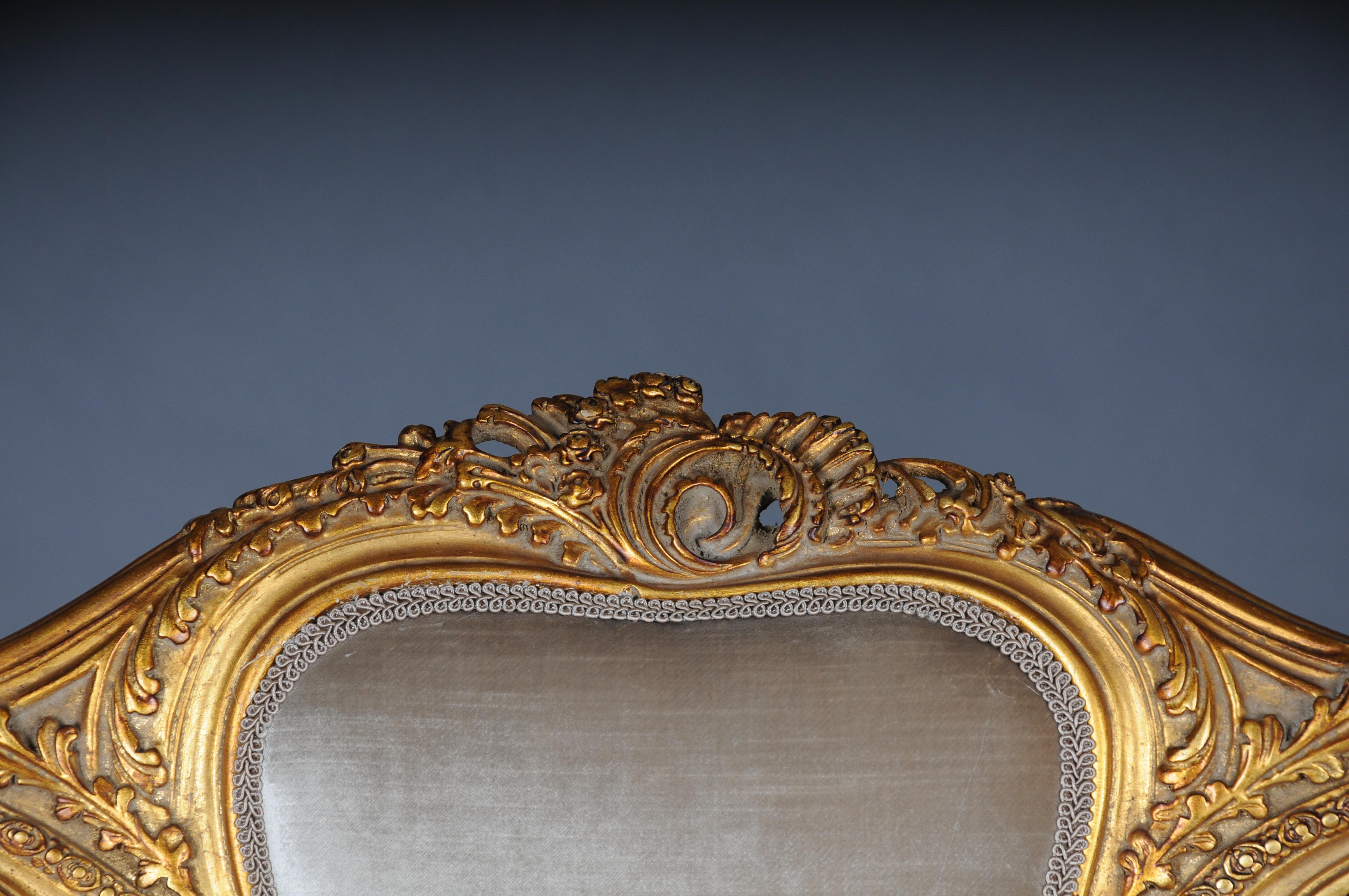 Royal French lounge sofa/Couch/Bench in Louis XV style, beechwood gold For Sale 3