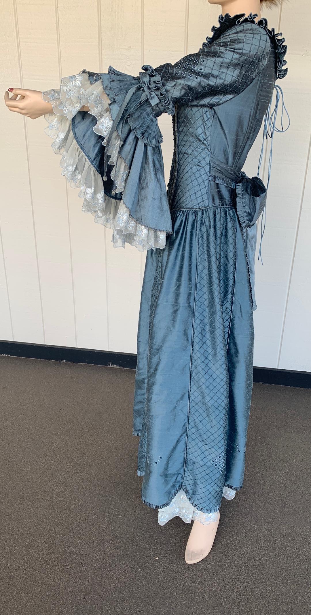 Royal French Marie Antoinette Style Custom Made Silk Ballroom Gown Dress 4