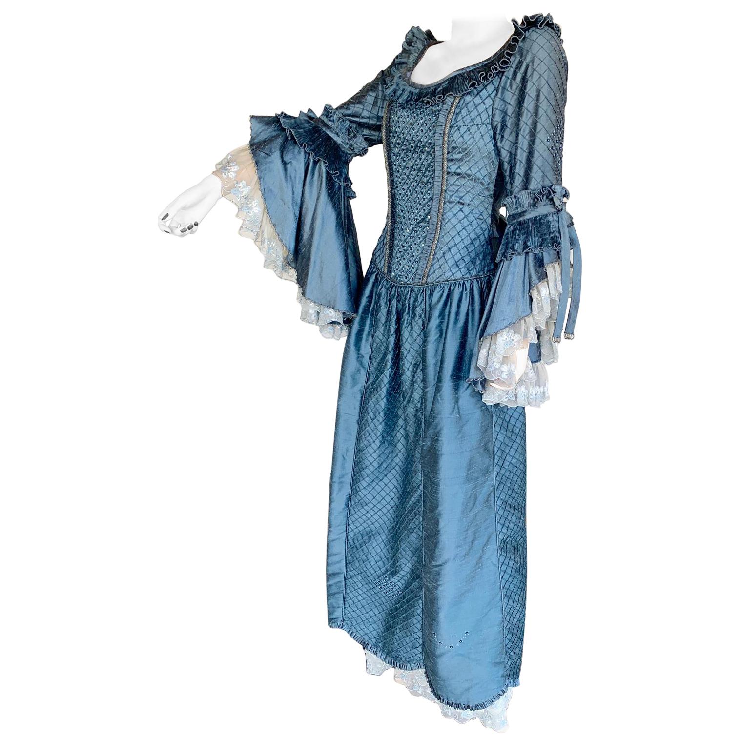 Royal French Marie Antoinette Style Custom Made Silk Ballroom Gown Dress