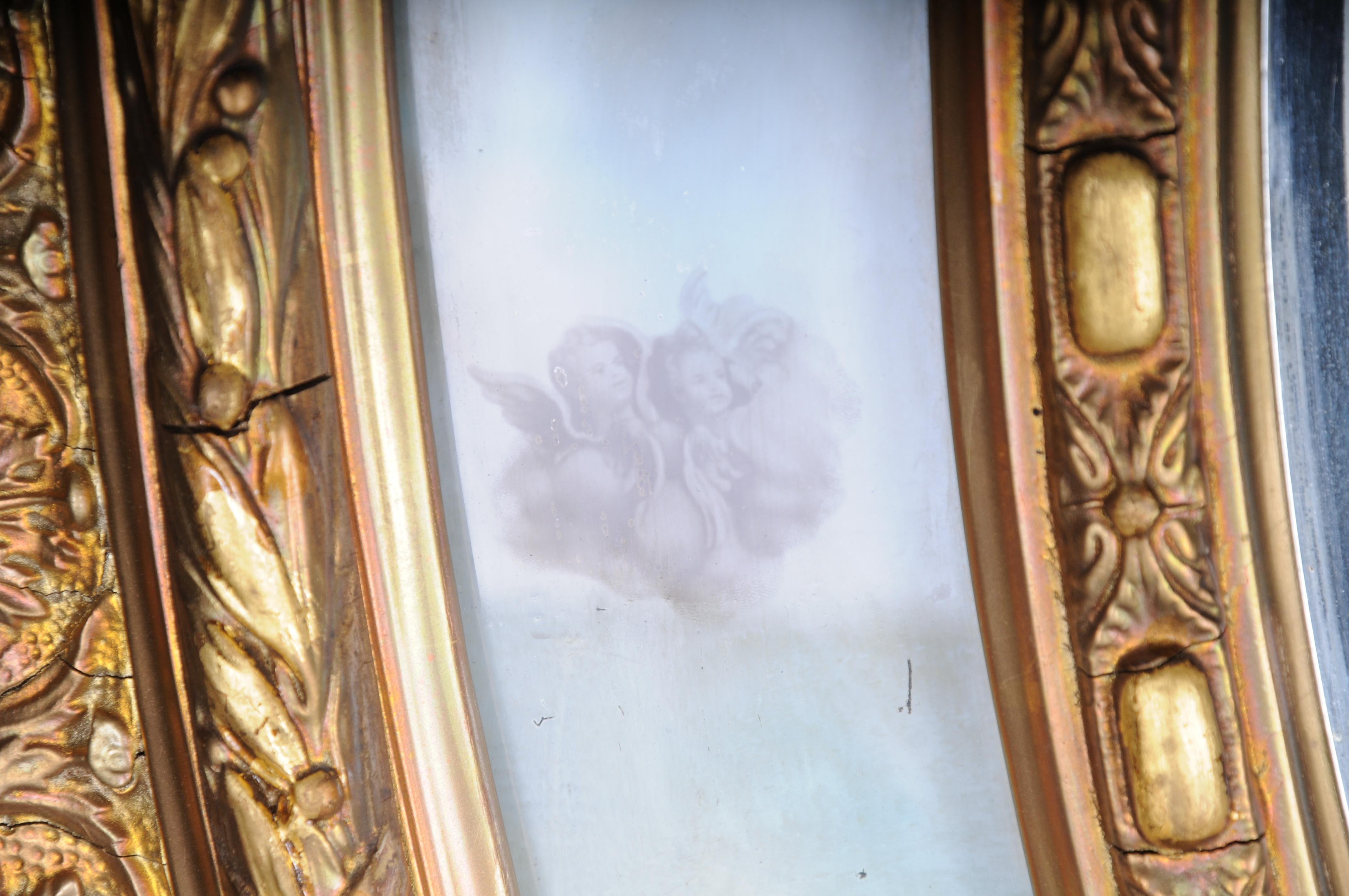 Specchio barocco ovale reale francese del 1880 circa, oro, Napoleone III in vendita 4