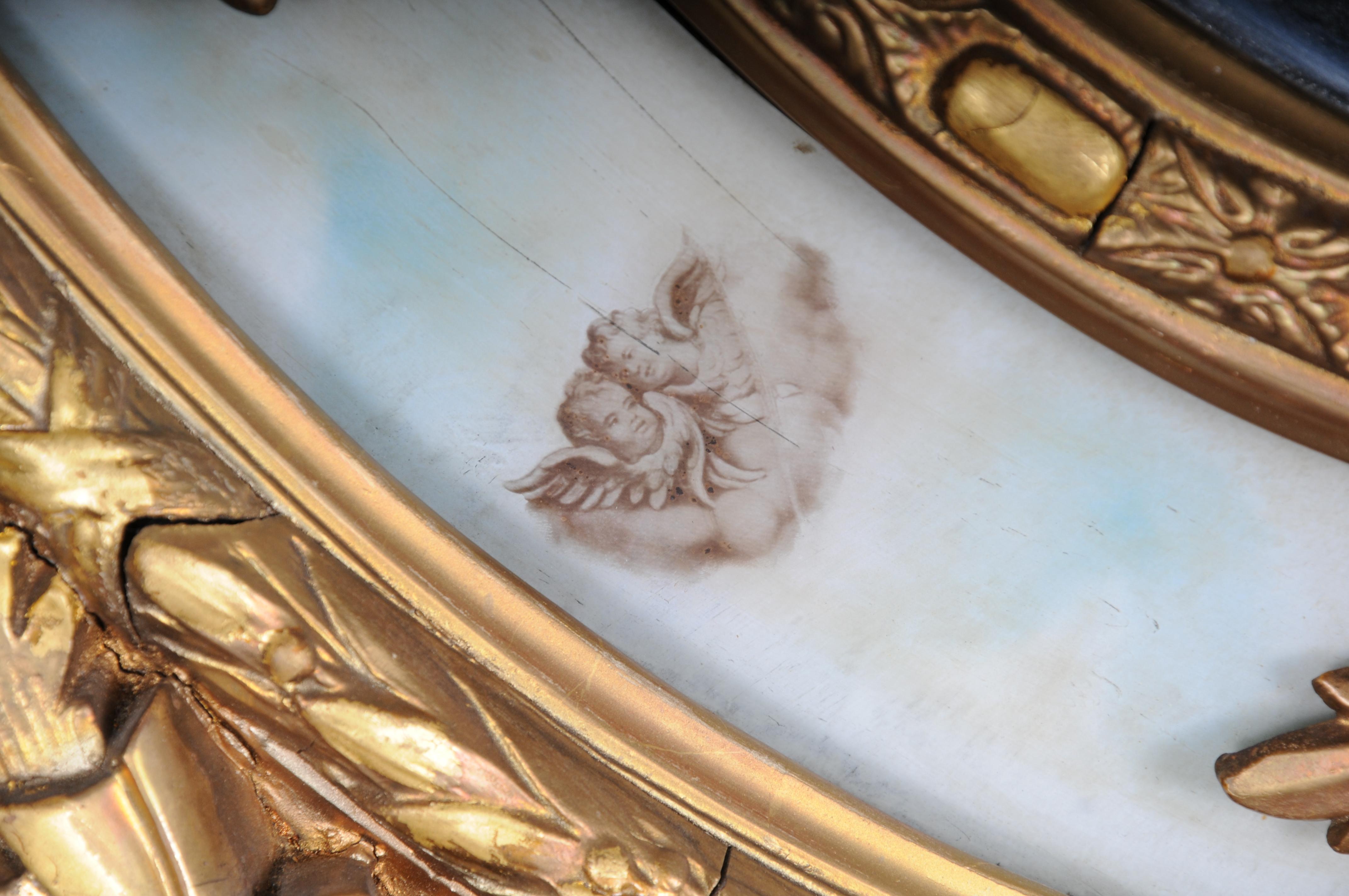 Specchio barocco ovale reale francese del 1880 circa, oro, Napoleone III in vendita 5