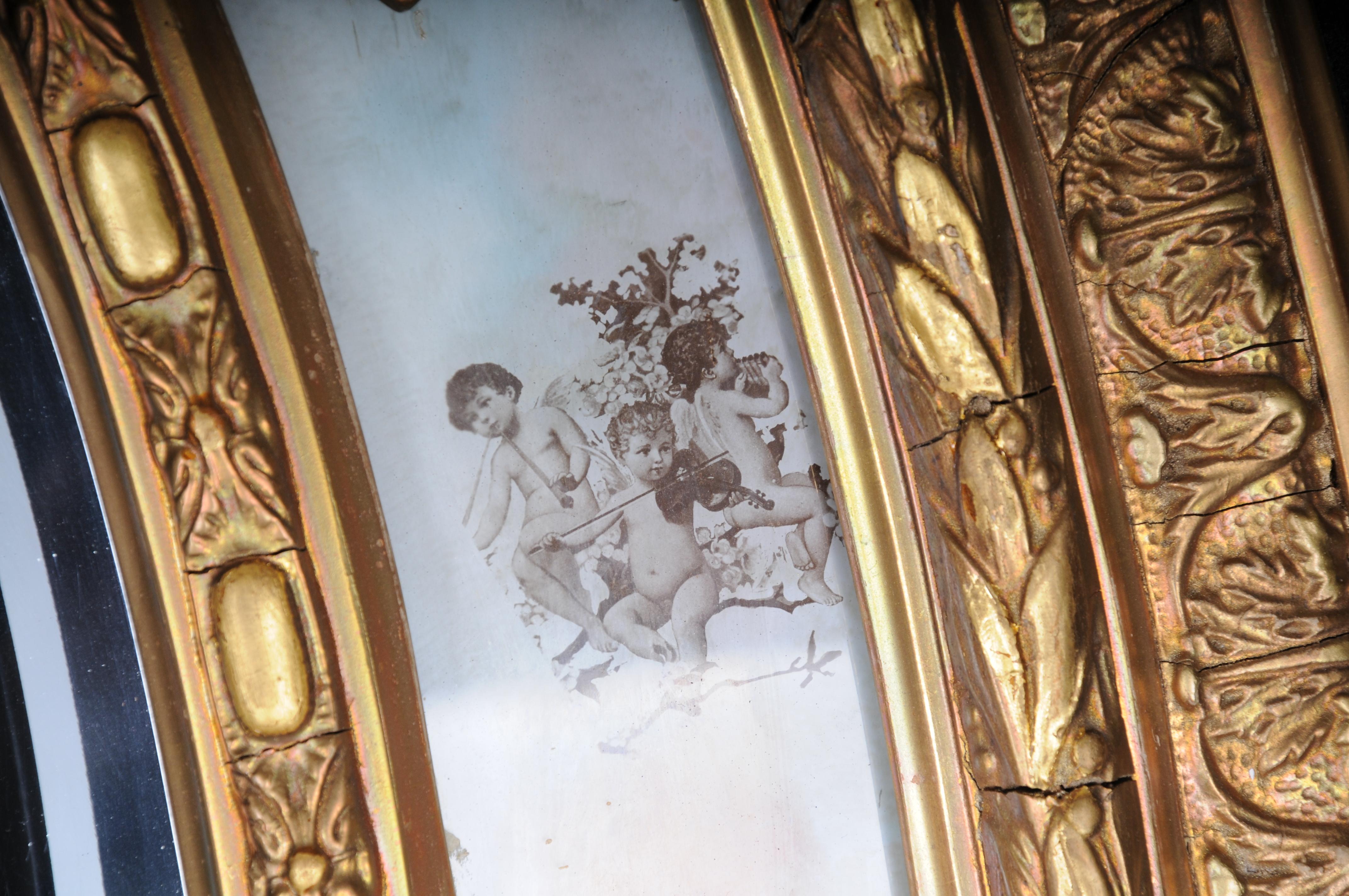 Specchio barocco ovale reale francese del 1880 circa, oro, Napoleone III in vendita 7