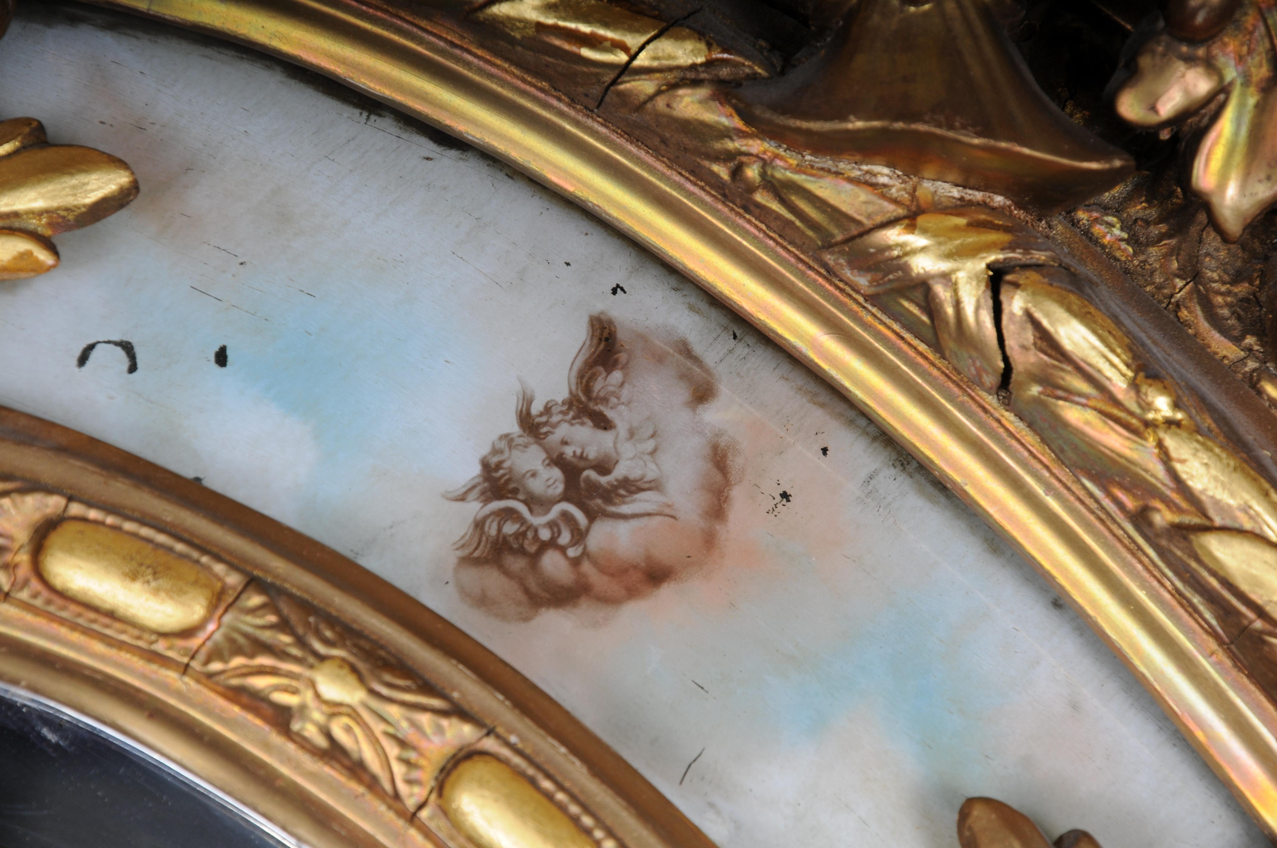 Specchio barocco ovale reale francese del 1880 circa, oro, Napoleone III in vendita 8