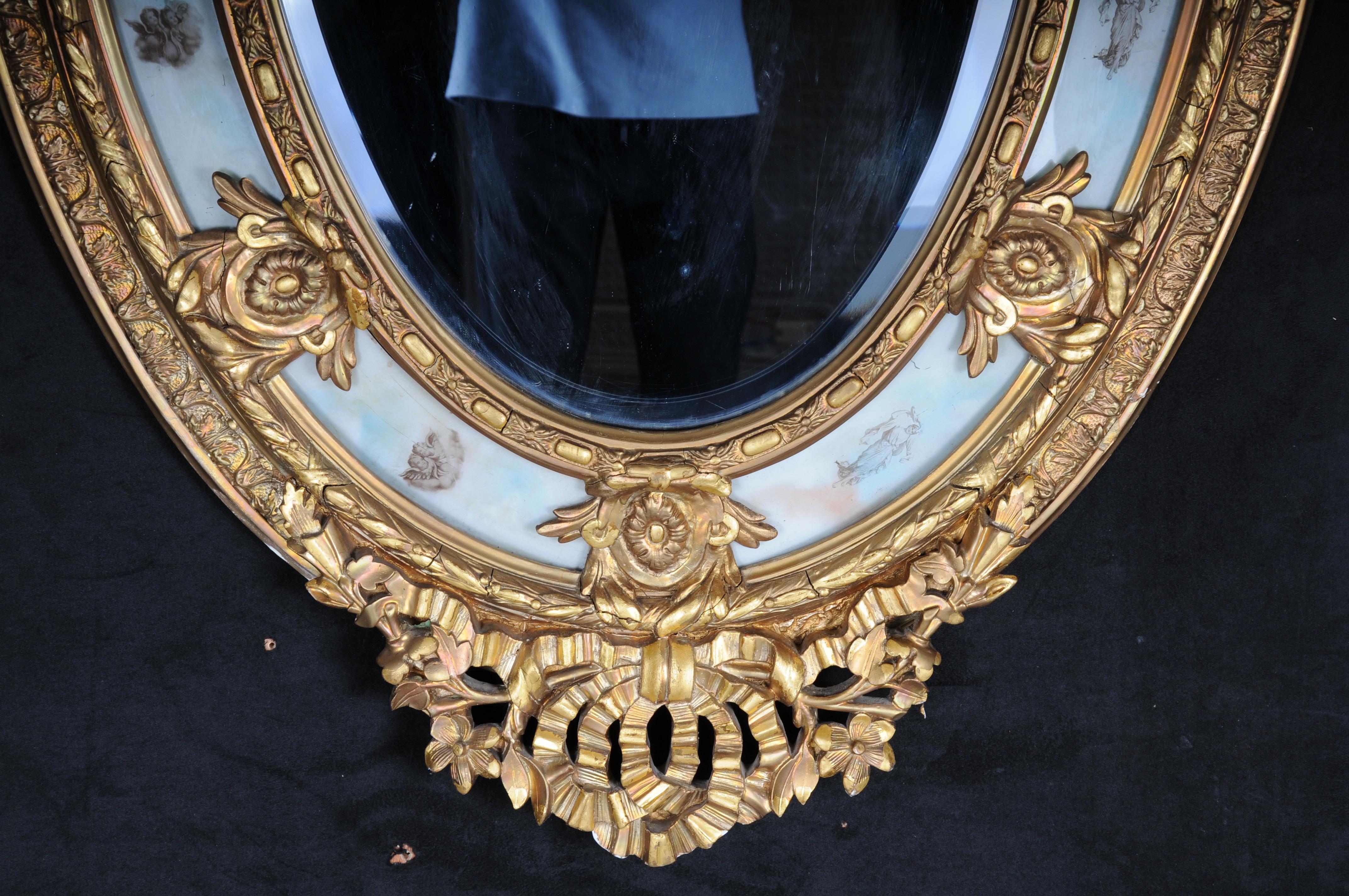 Specchio barocco ovale reale francese del 1880 circa, oro, Napoleone III in vendita 10