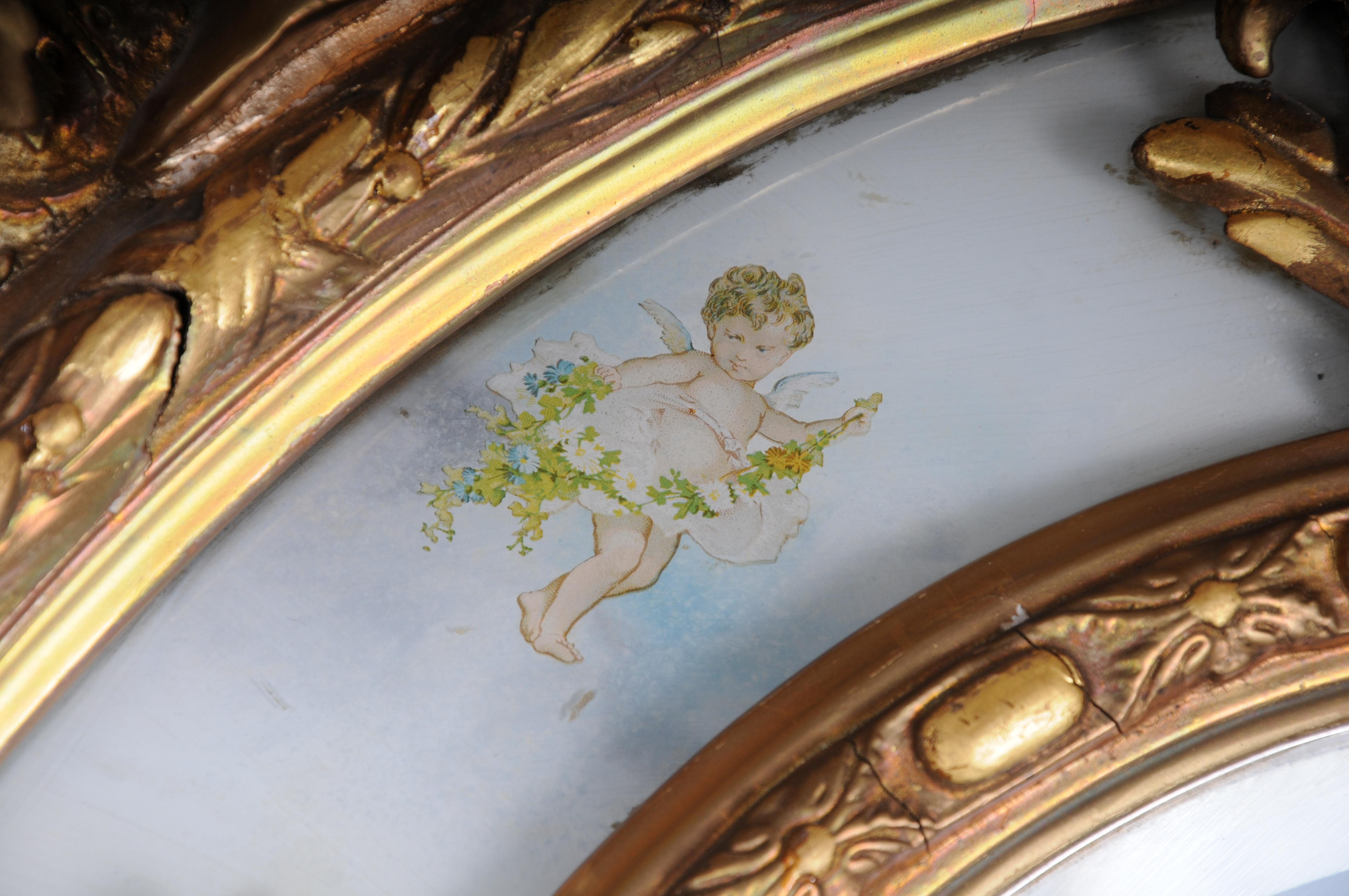 Specchio barocco ovale reale francese del 1880 circa, oro, Napoleone III in vendita 2