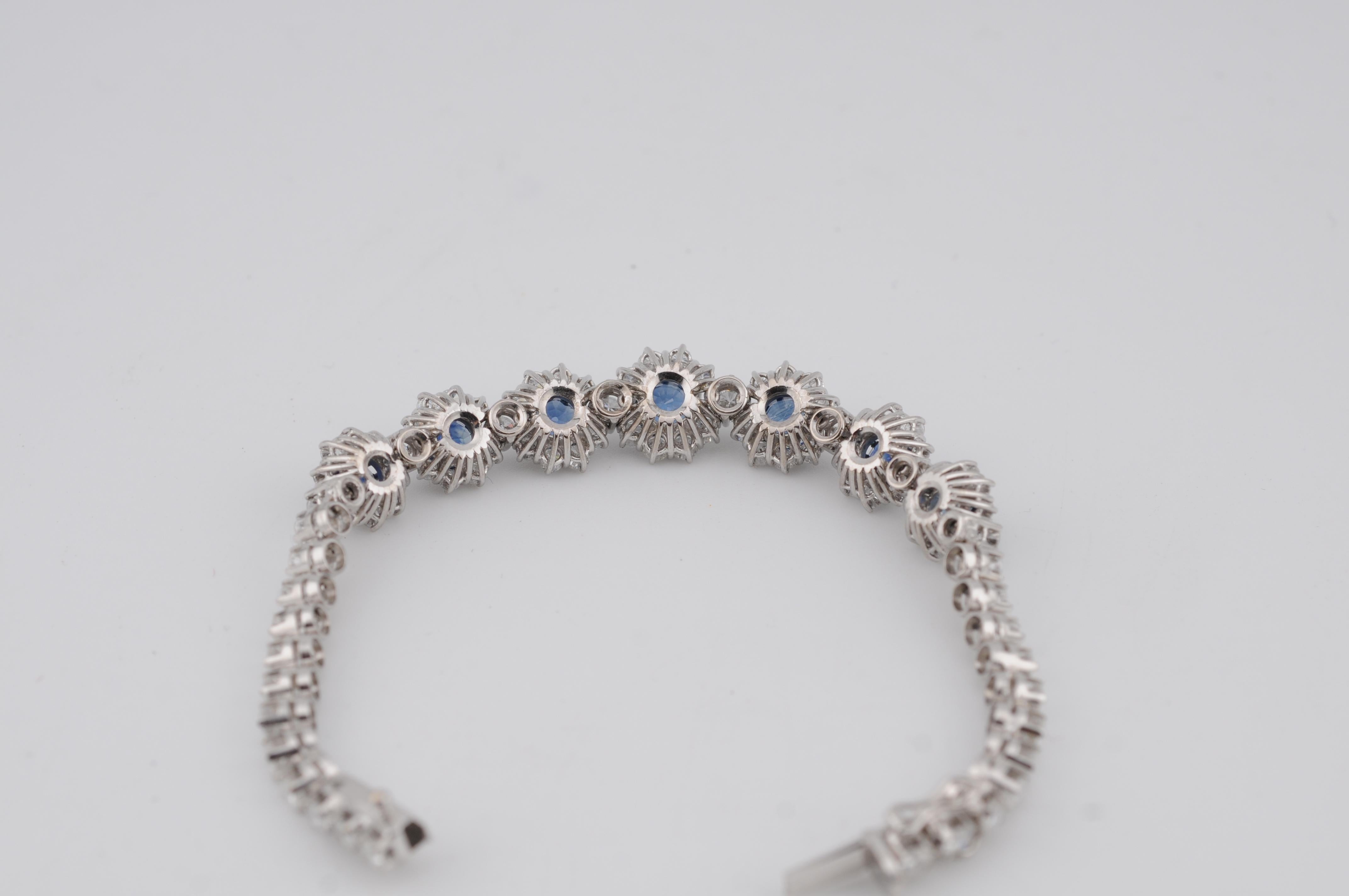 Conjunto de pulsera de oro real con zafiros naturales de Ceilán en venta 8