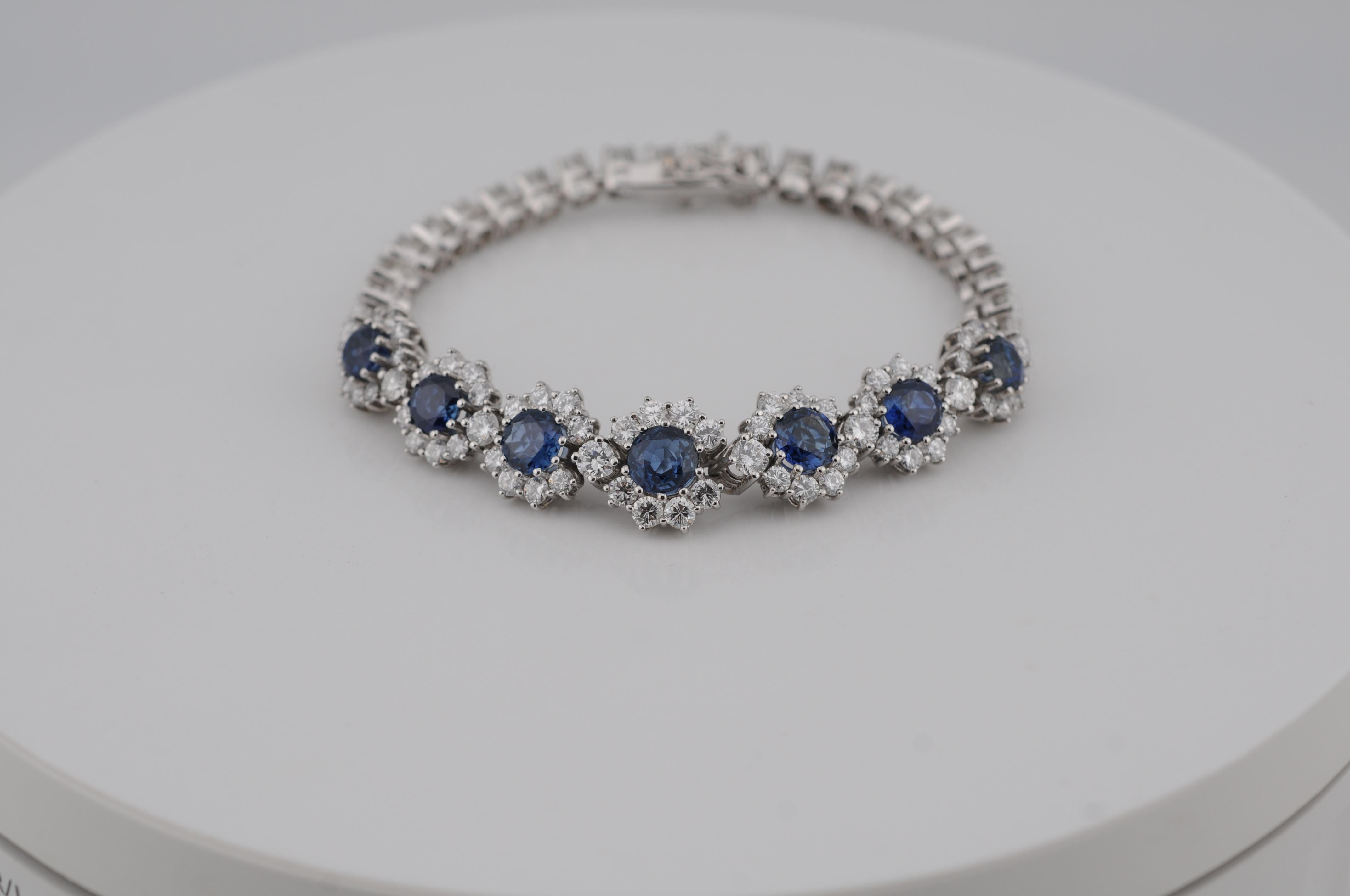 Femenino o masculino Conjunto de pulsera de oro real con zafiros naturales de Ceilán en venta