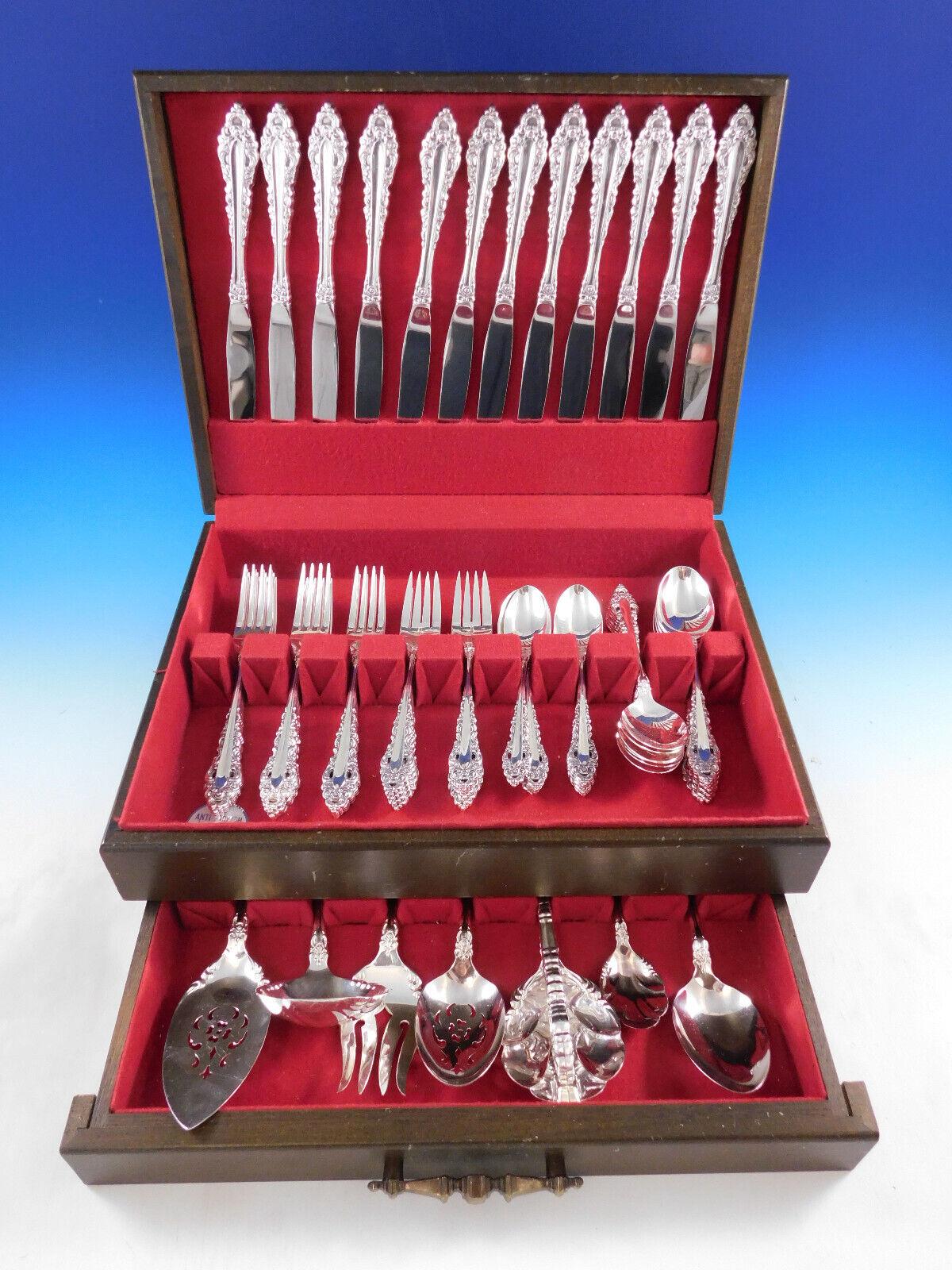 Royal Grandeur by Community Oneida Stainless Steel Flatware set, 68 pieces. This set includes:

12 Dinner Knives, 9 1/2