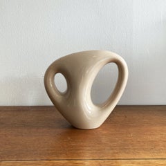 Royal Haeger Beige Ecru-Vase, abgerundete abstrakte Vase
