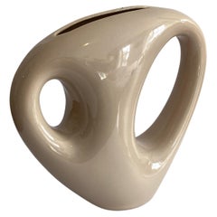 Royal Haeger Beige Ecru-Vase, abgerundete abstrakte Vase