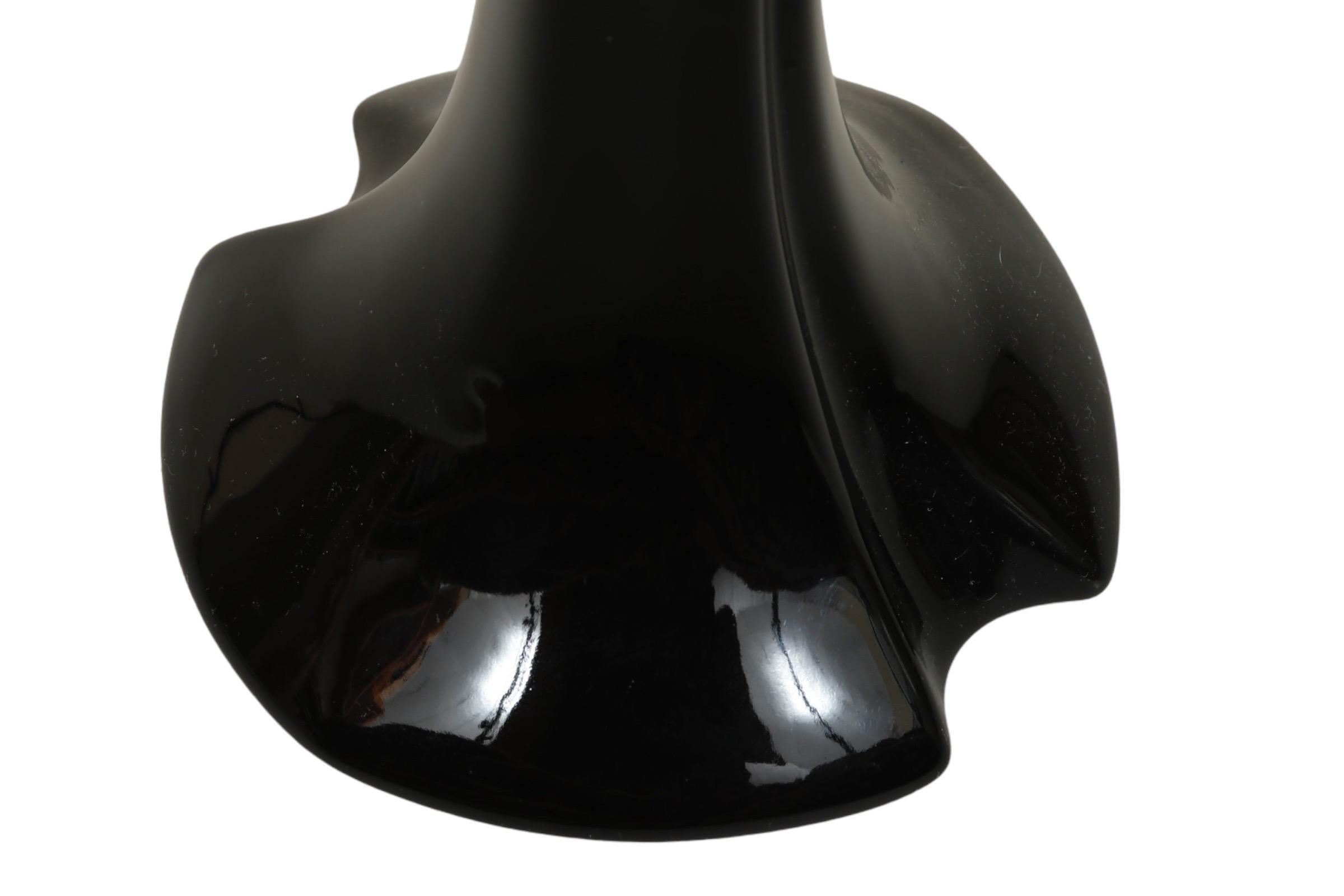 Americano Portacandele in ceramica nera di Royal Haeger - una coppia in vendita