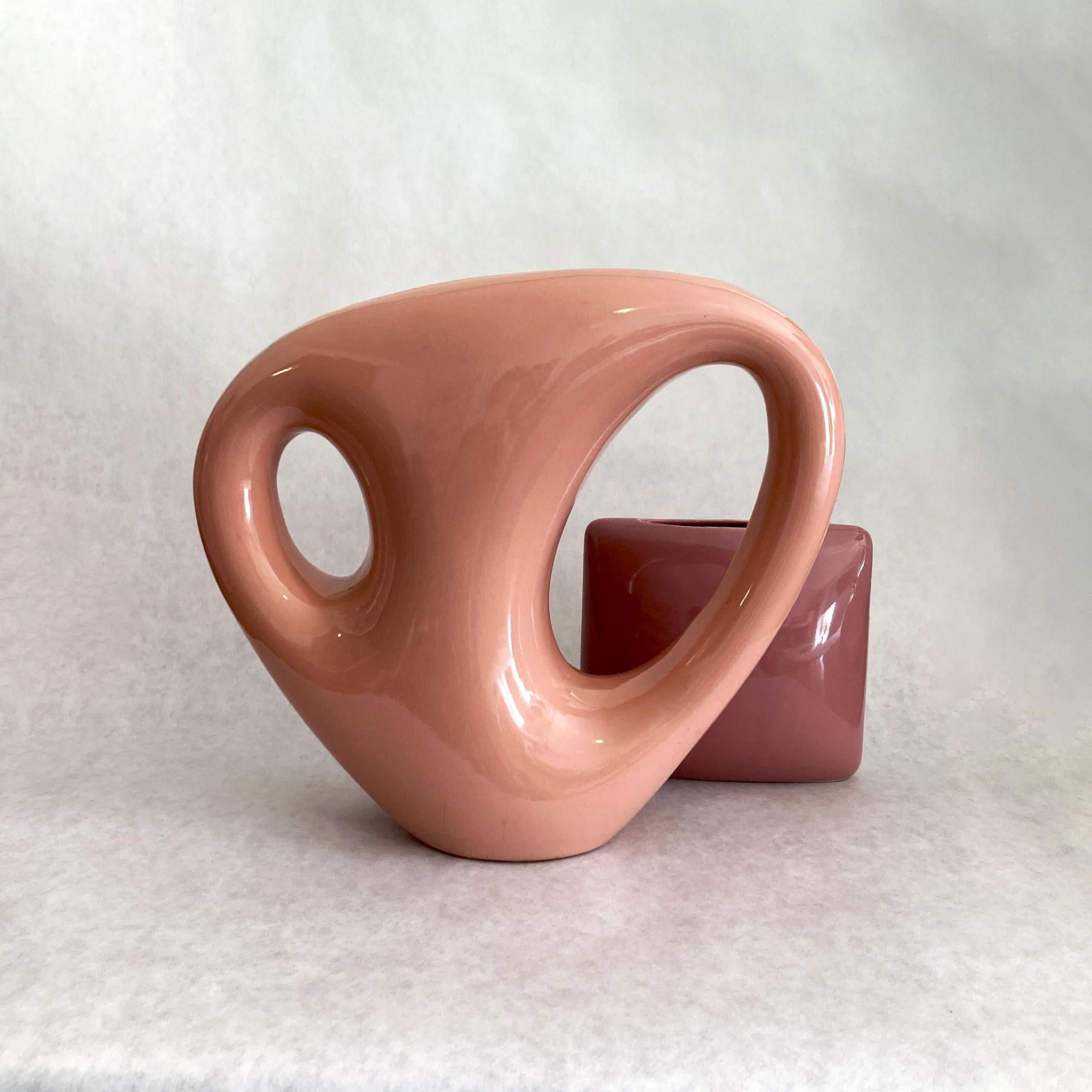 Royal Haeger Blush Pink Abstract Vase 2