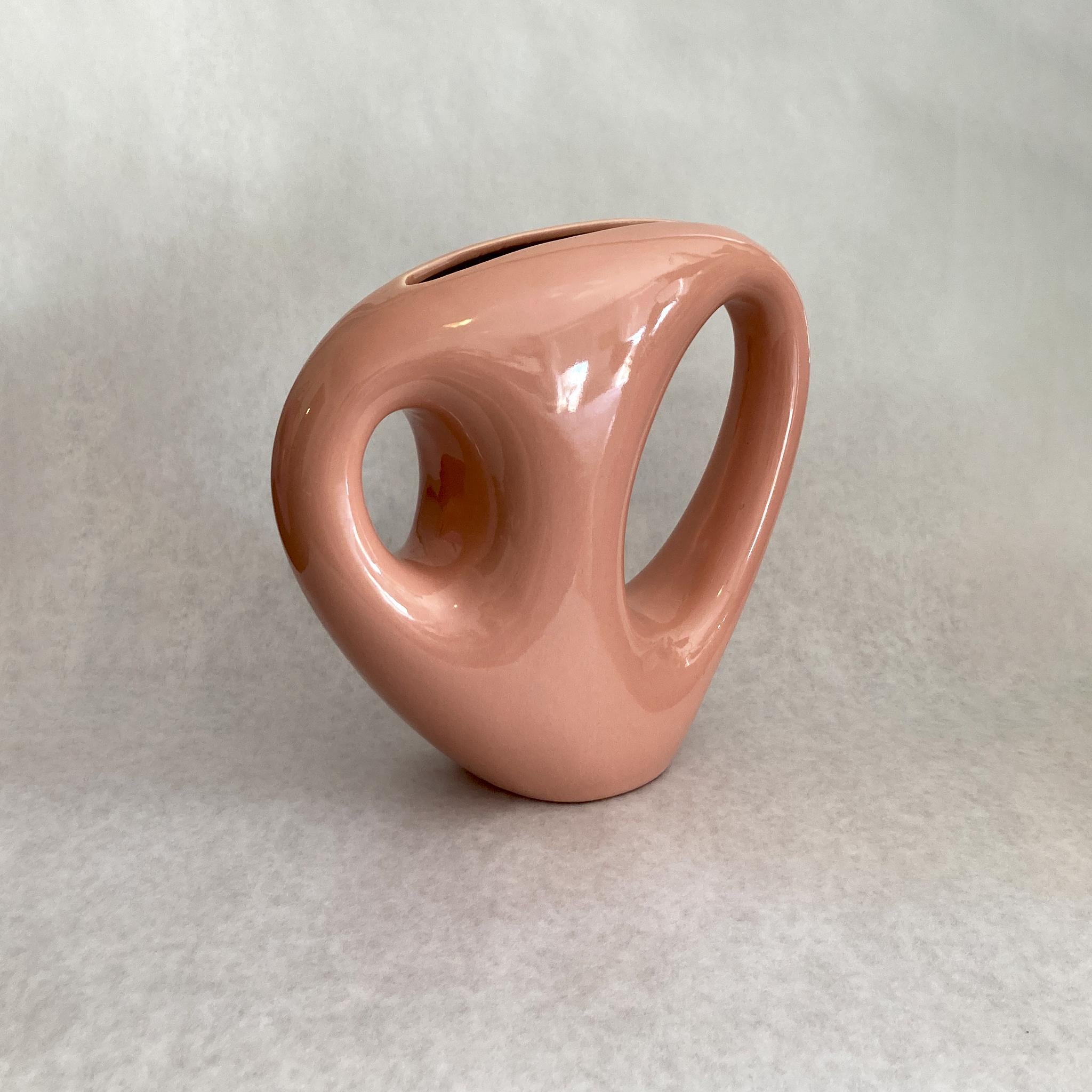 Late 20th Century Royal Haeger Blush Pink Abstract Vase