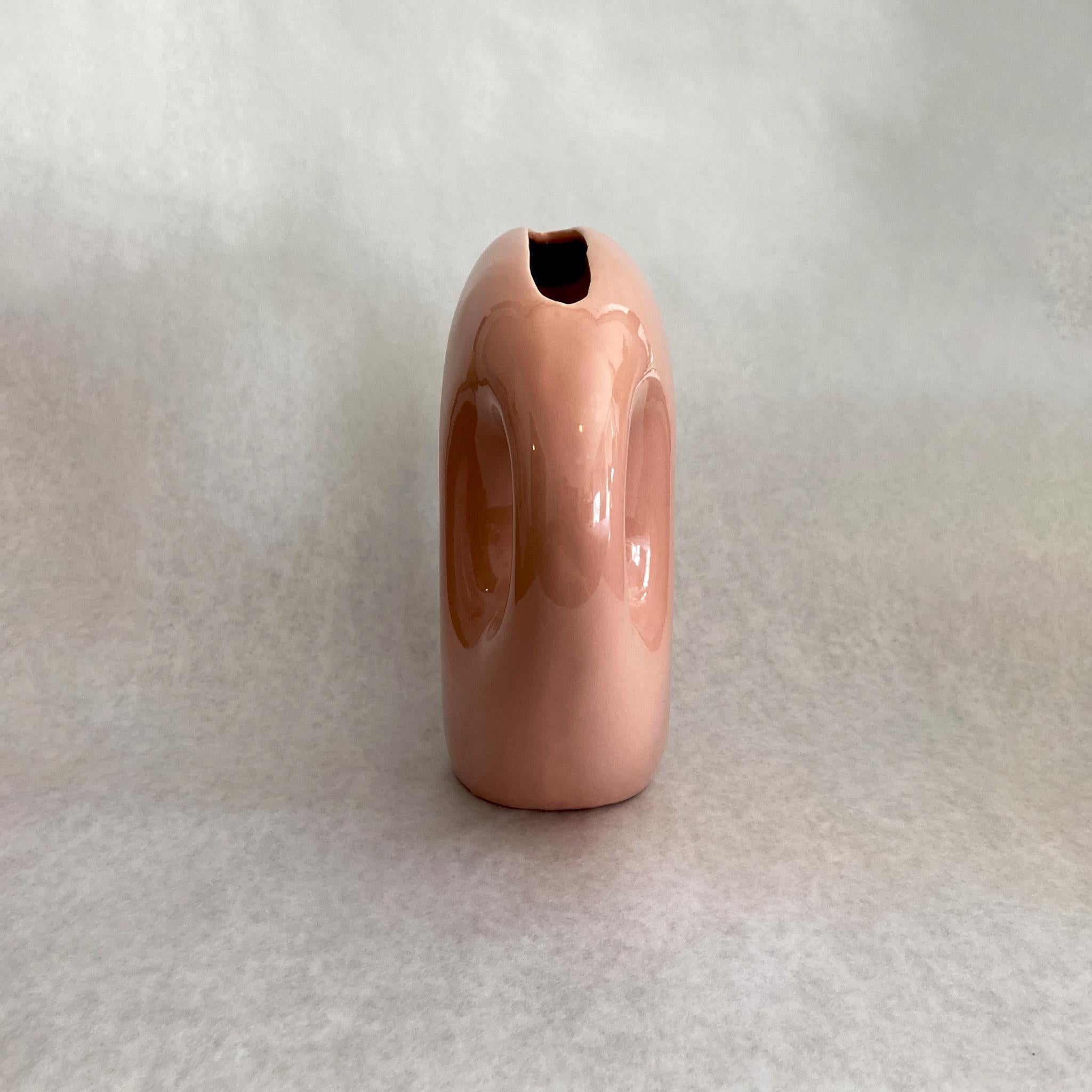 Ceramic Royal Haeger Blush Pink Abstract Vase