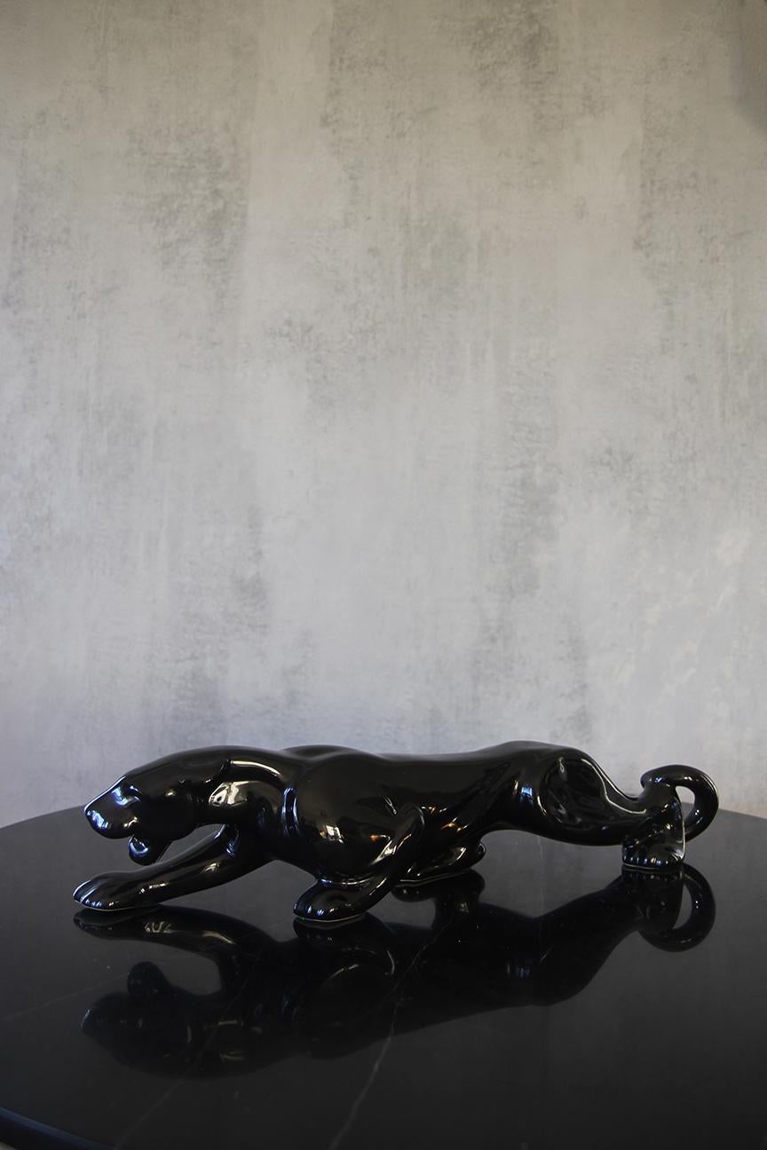 black panther ceramic statue
