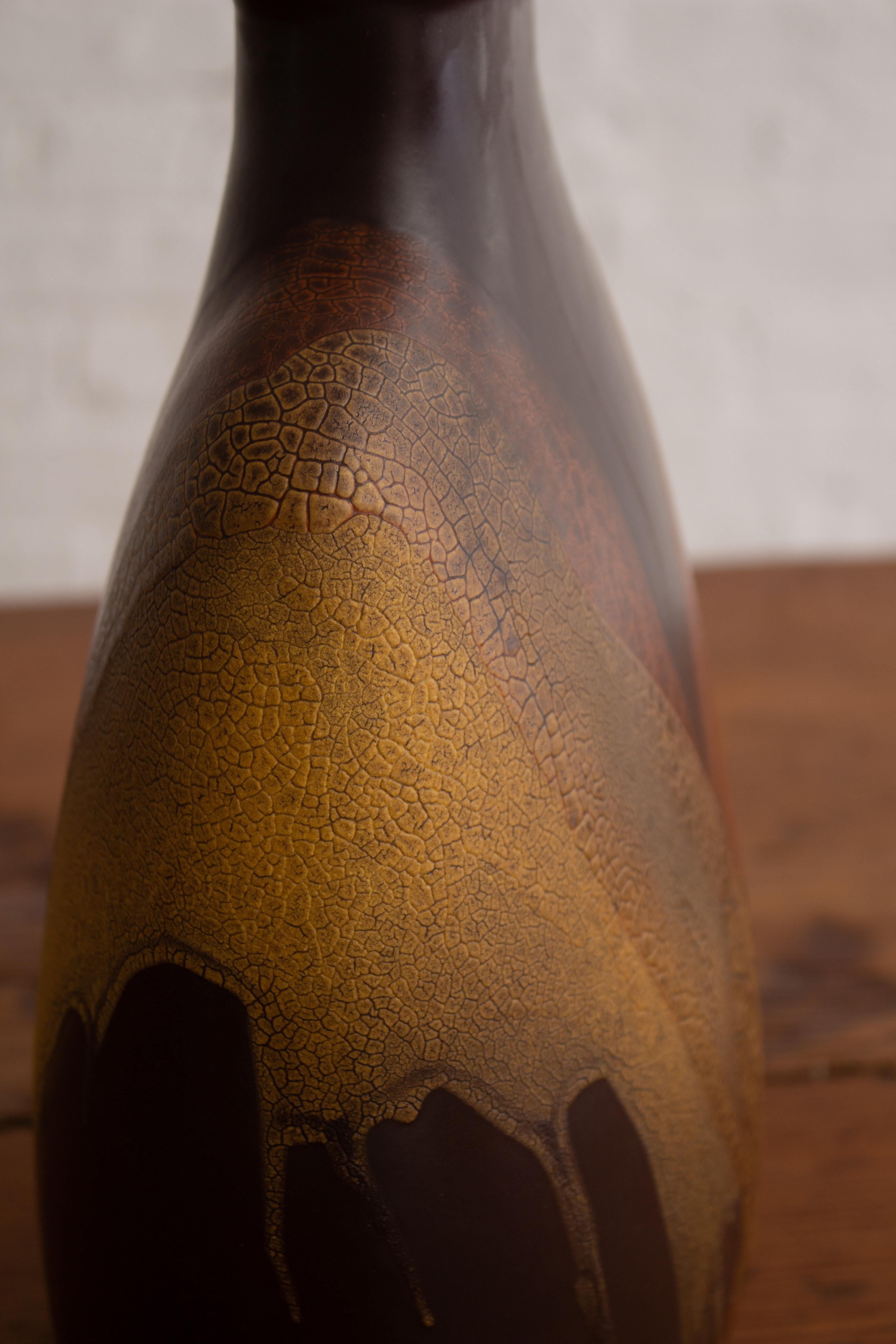 Vase en forme de flasque Royal Haeger Earth Wrap en vente 1