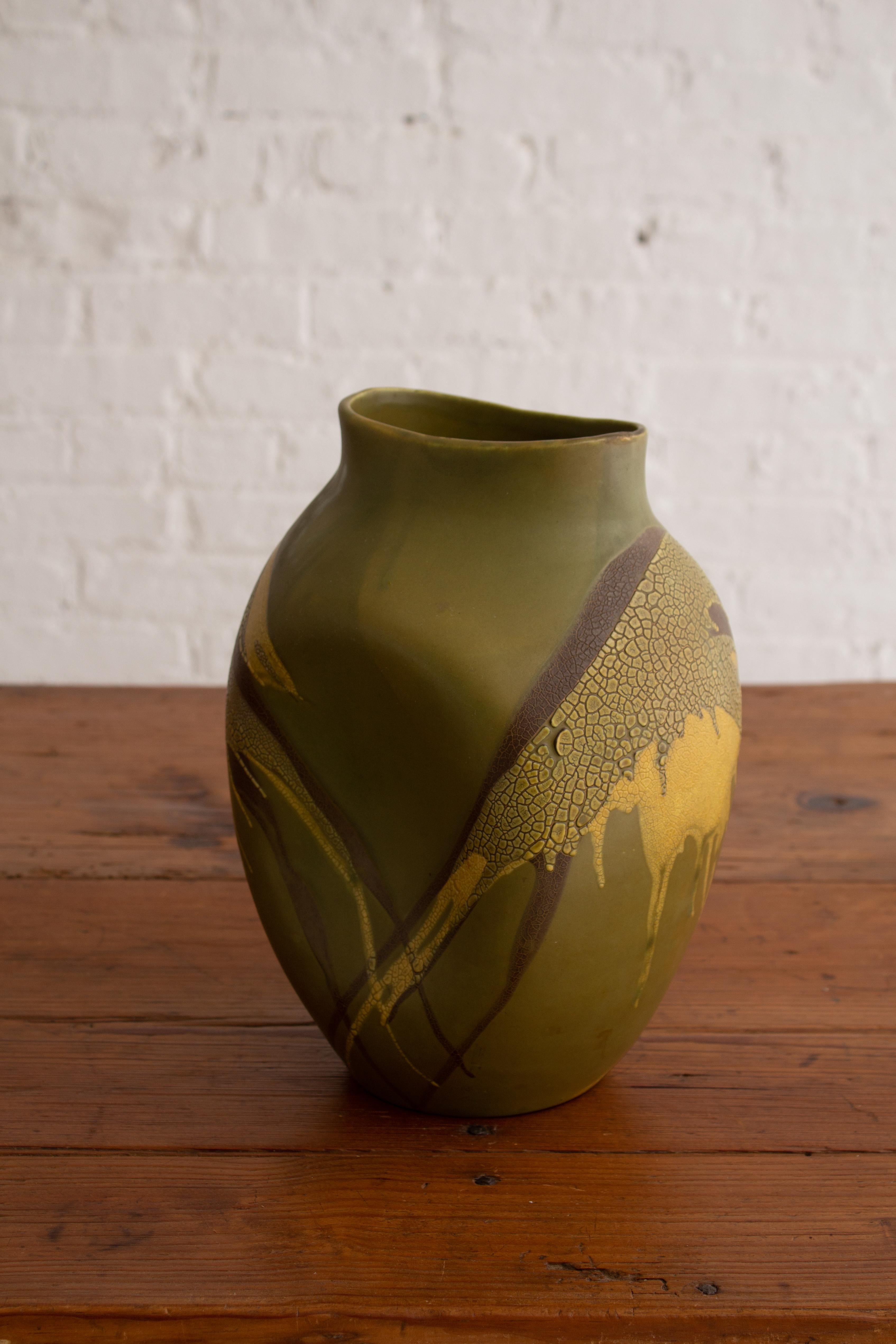 Glazed Royal Haeger “Earth Wrap” Organic Free Form Vase For Sale