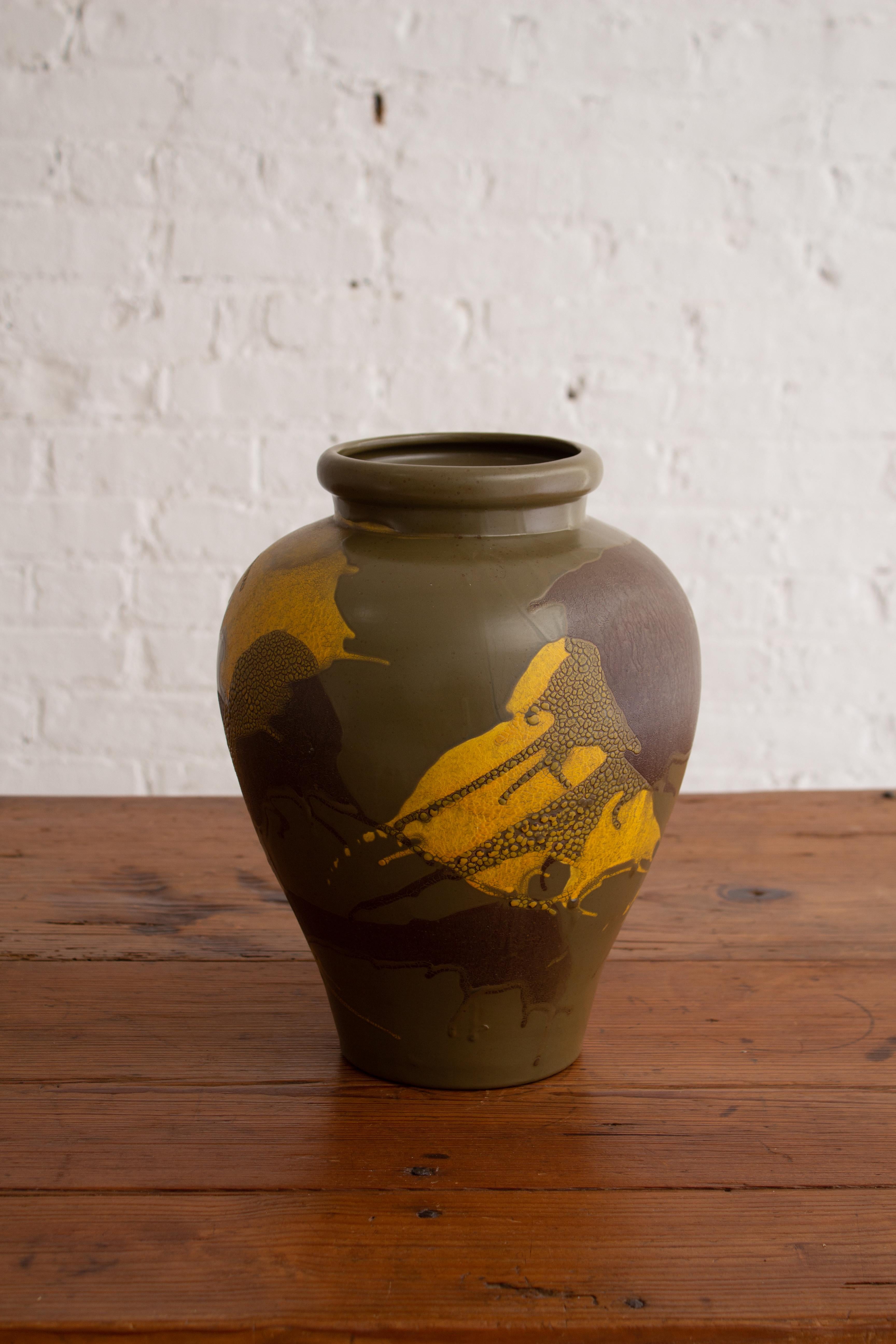 Glazed Royal Haeger “Earth Wrap” Urn Form Vase For Sale