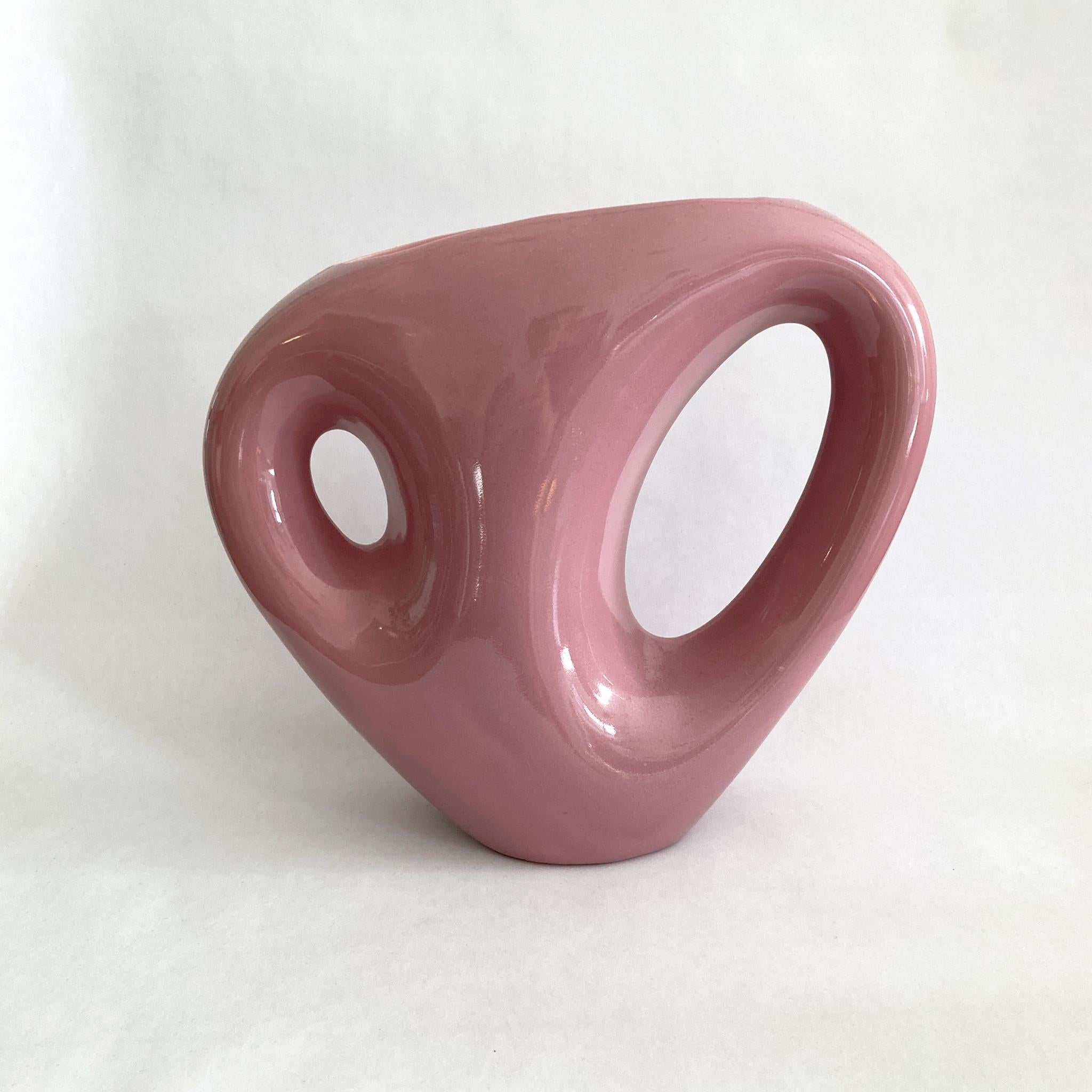 Mid-Century Modern Haeger Mauve Pink Abstract Vase, Postmodern