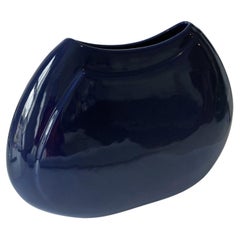 Royal Haeger Navy Blue Abstract Rounded Vase, Postmodern