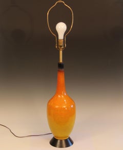 Royal Haeger Pottery Lamp Sunrise Crackle Glaze Vintage 1960s Retro