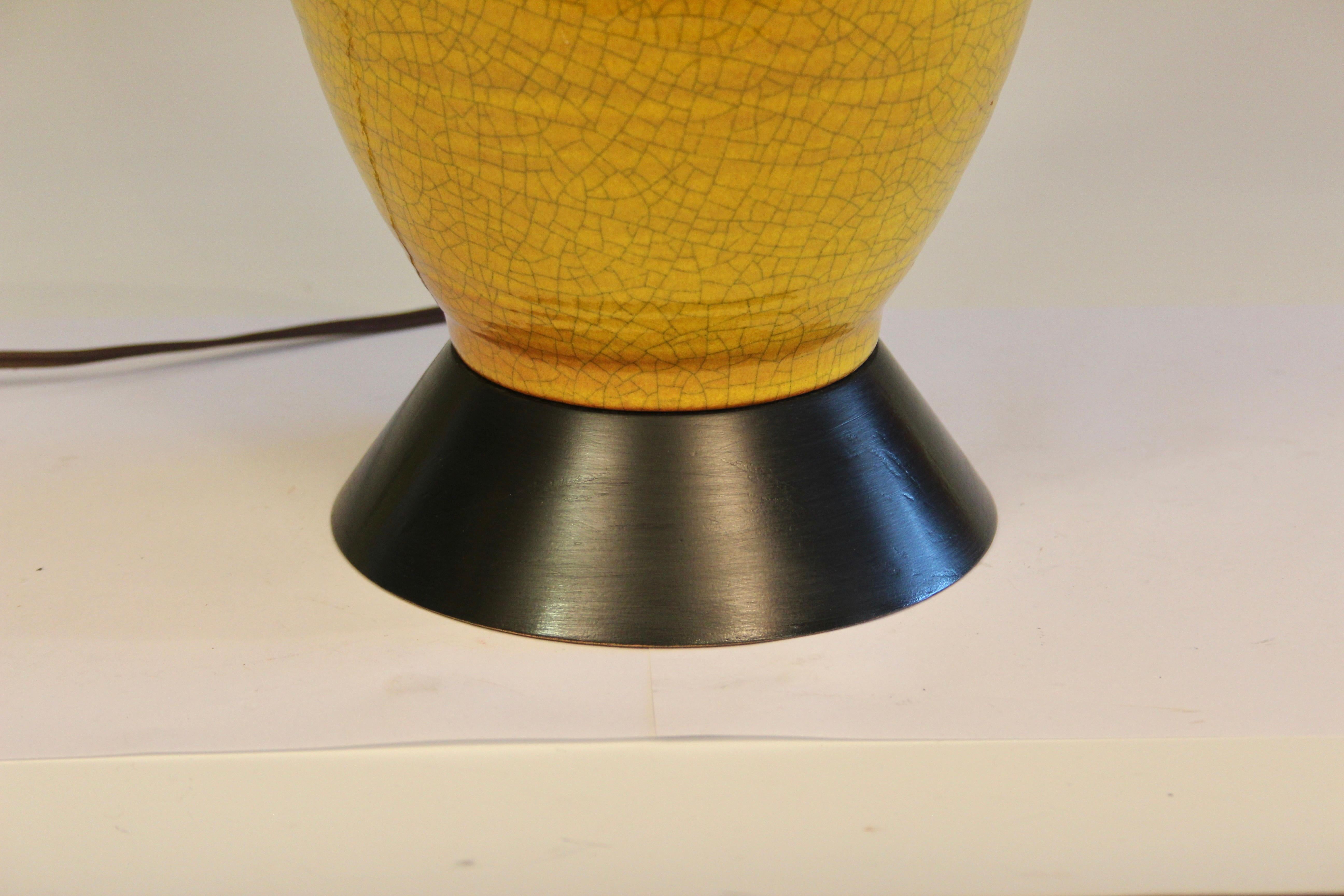 Mid-Century Modern Royal Haeger Pottery Lamp Sunrise Crackle Glaze Vintage 1960s Retro