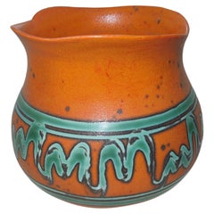 Royal Haeger Pottery Vessell Orange and Turquoise