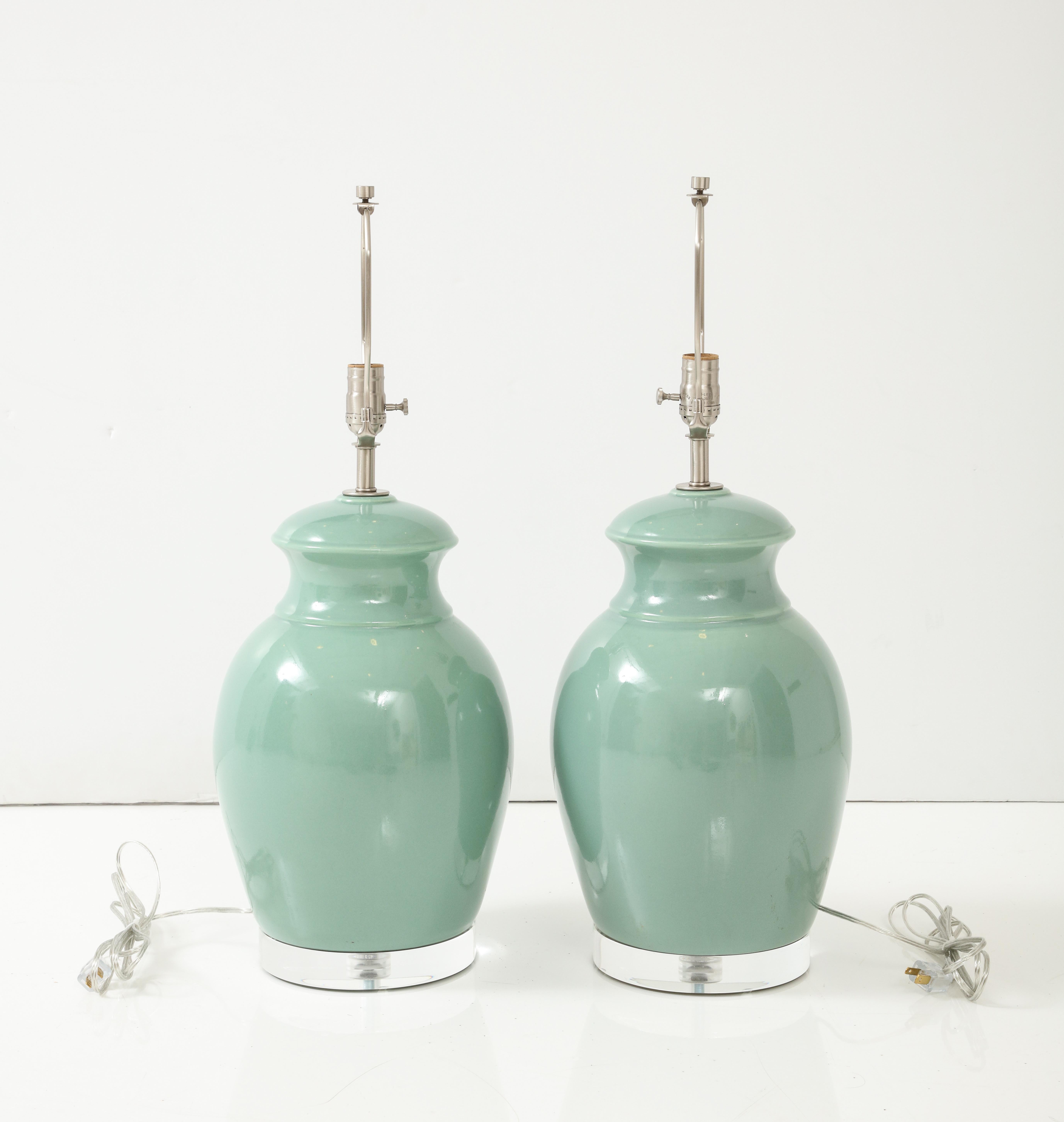 Mid-Century Modern Lampes Royal Haeger turquoise en vente