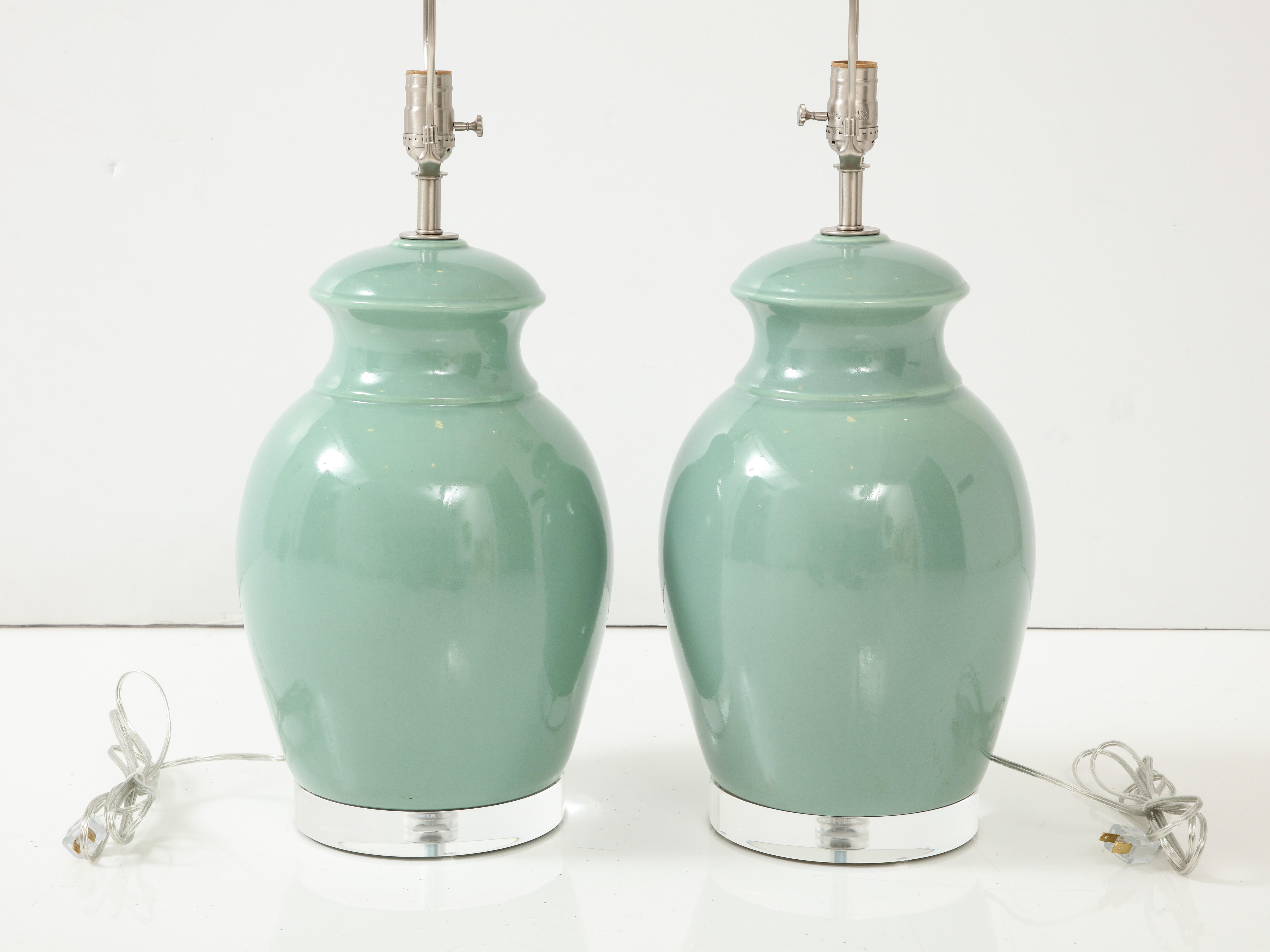Lampes Royal Haeger turquoise Excellent état - En vente à New York, NY