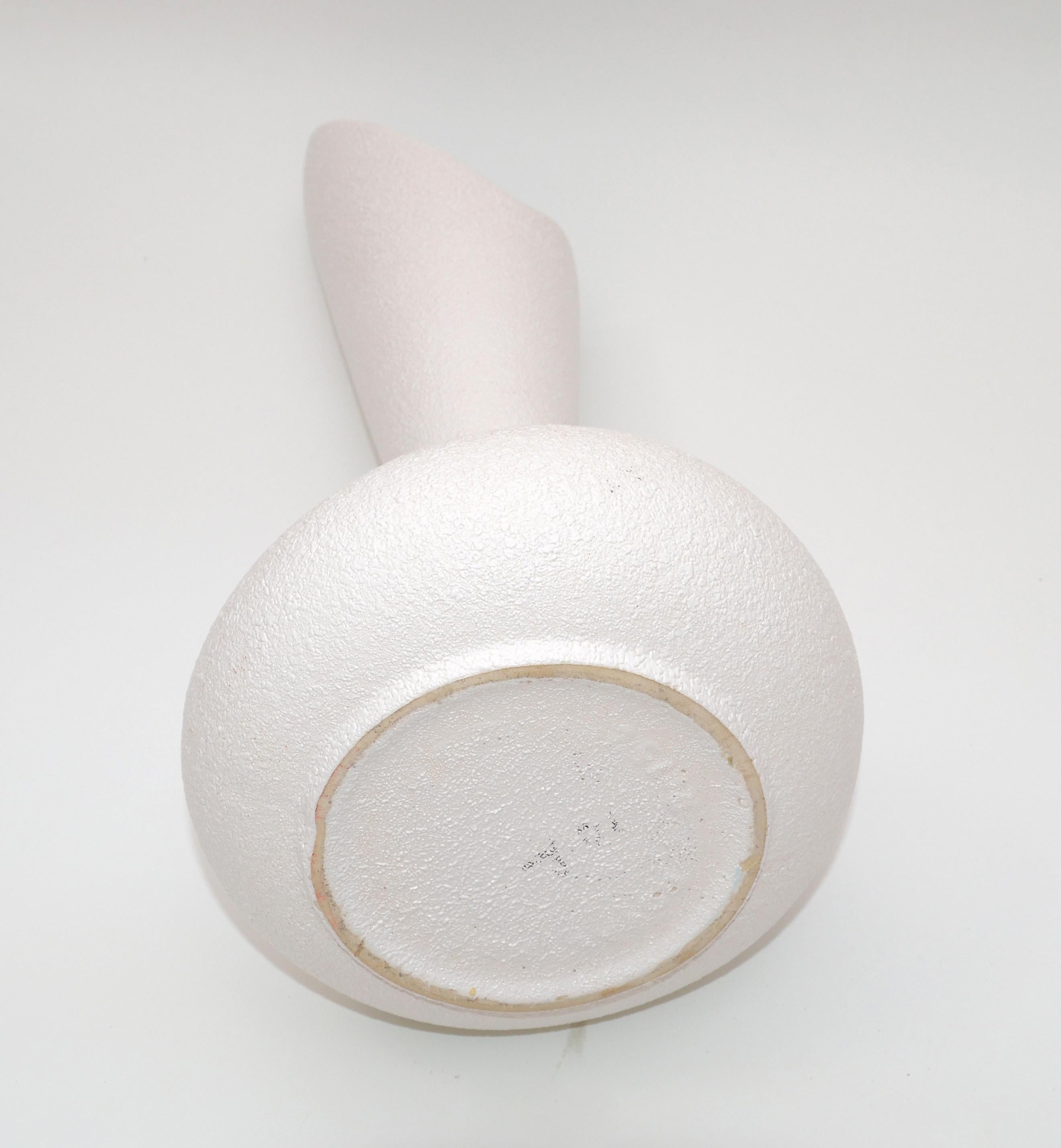 Vase Royal Haeger, blanc et turquoise, poterie émaillée à la lave, mi-siècle moderne, États-Unis 2