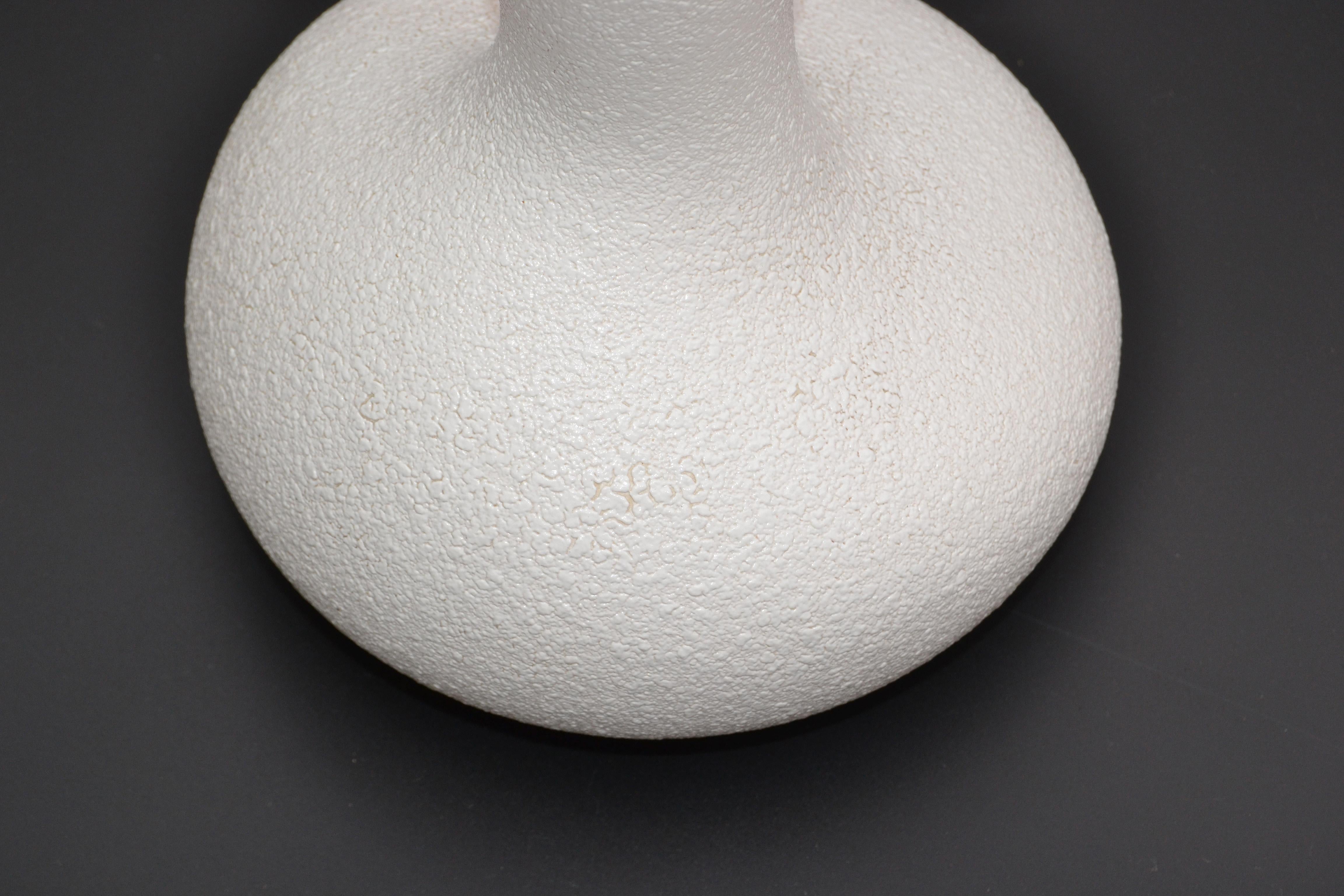 Vase Royal Haeger, blanc et turquoise, poterie émaillée à la lave, mi-siècle moderne, États-Unis 1