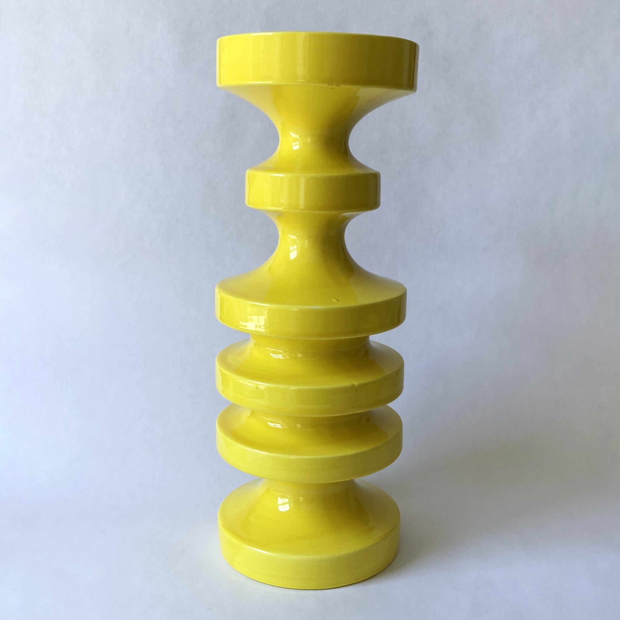Mid-Century Modern Haeger Canary Yellow Abstract Tiered Sculpture For Sale