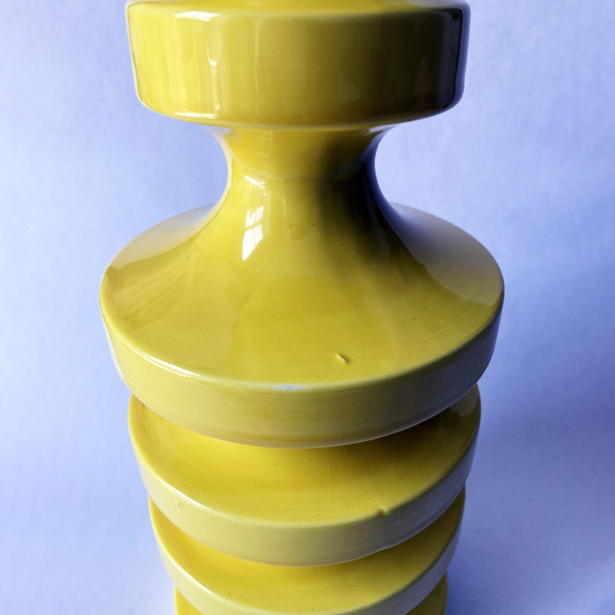 American Haeger Canary Yellow Abstract Tiered Sculpture For Sale
