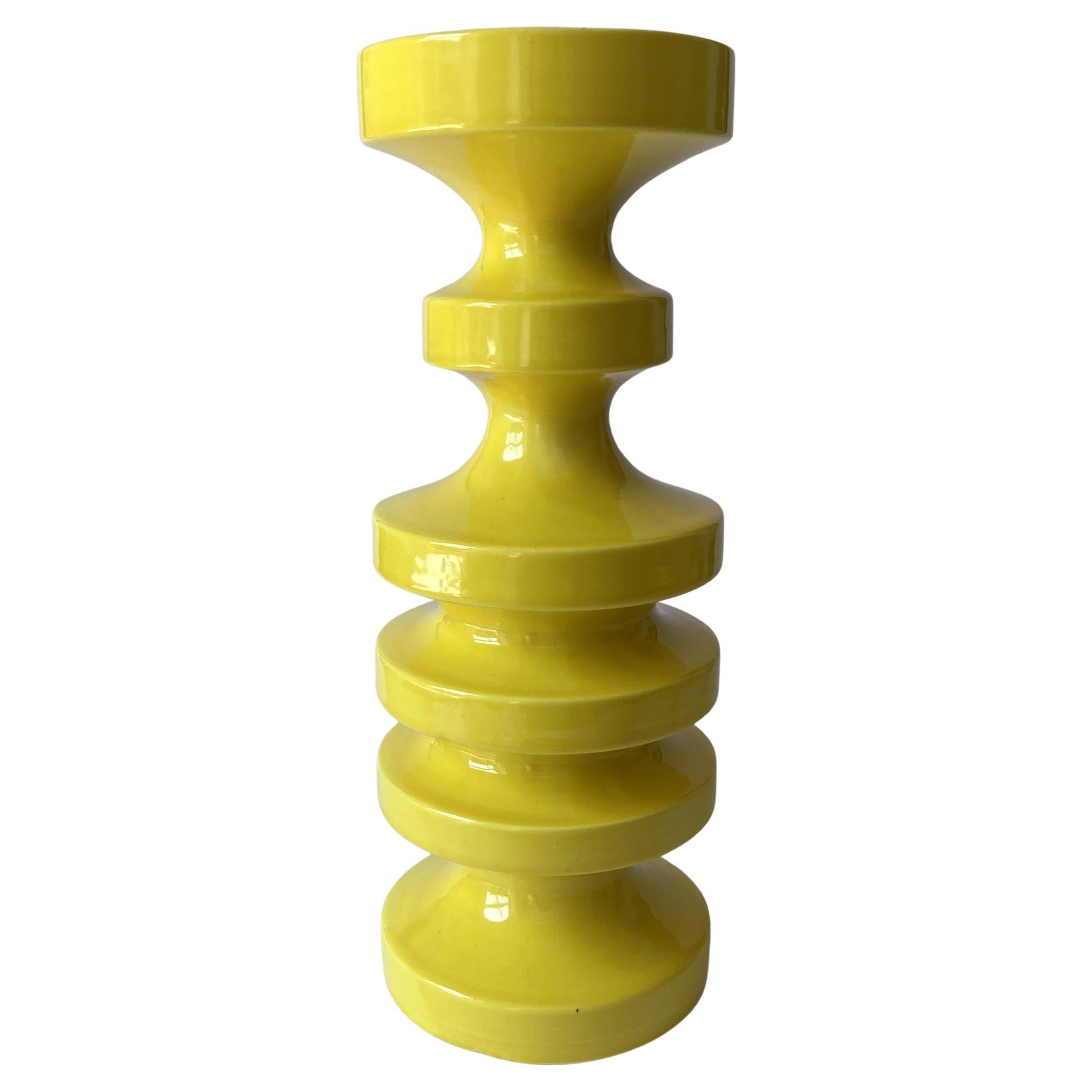 Haeger Canary Yellow Abstract Tiered Sculpture