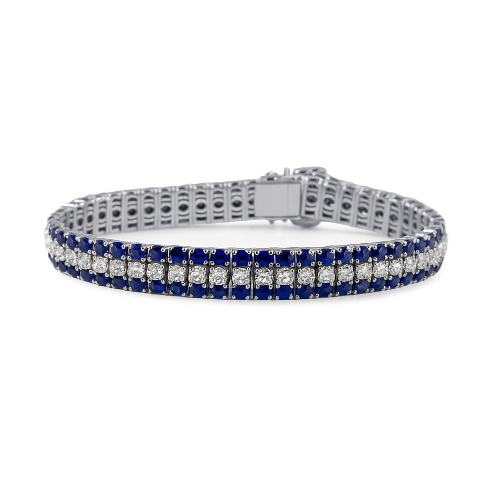 Bracciale Royal Harmony, zaffiri naturali e diamanti da 20,30 carati in oro bianco 18 carati In condizioni Nuovo in vendita a New York, NY
