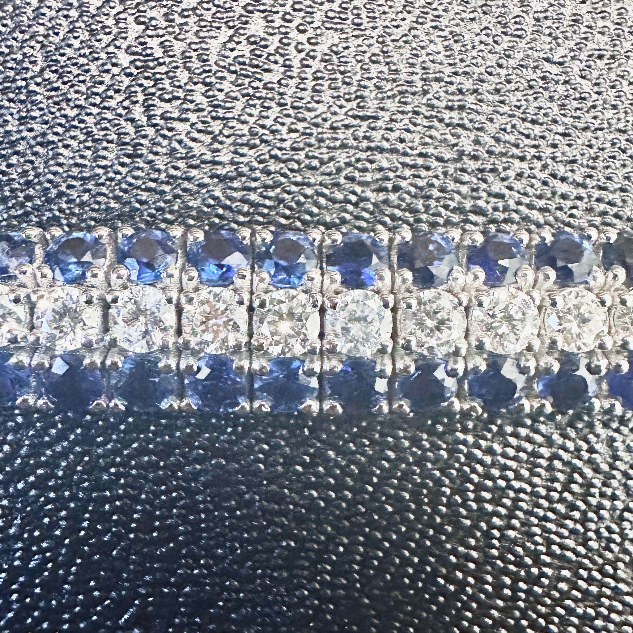 Bracciale Royal Harmony, zaffiri naturali e diamanti da 20,30 carati in oro bianco 18 carati in vendita 2