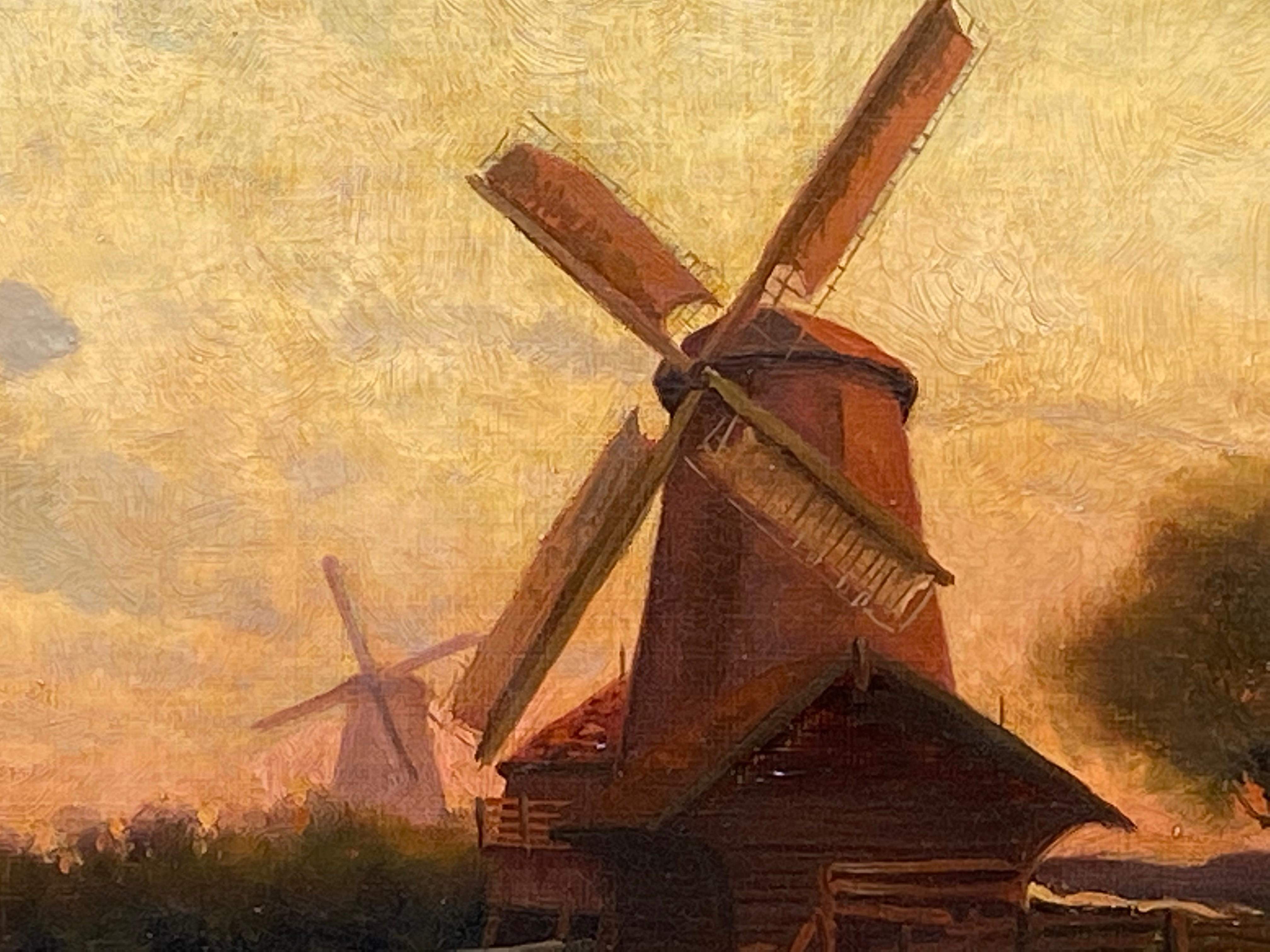 windmill oil painting