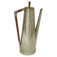 Royal Holland Pewter and Teak Danish Coffee Pot 1960s KMD Tiel Daalderop